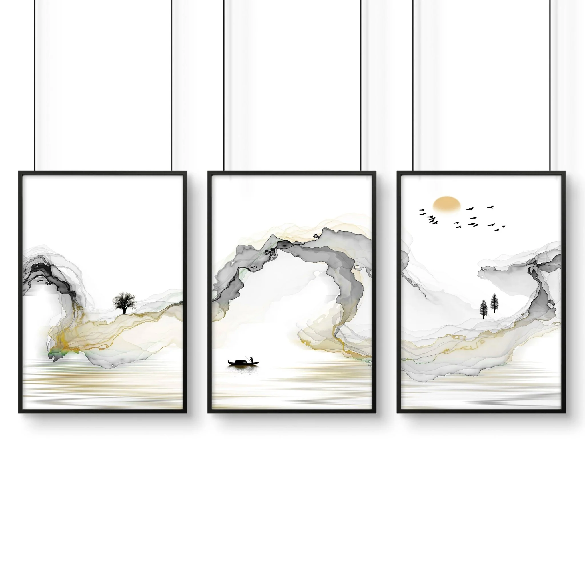 Landscape painting Japanese | set of 3 Bedroom wall art - Image 7