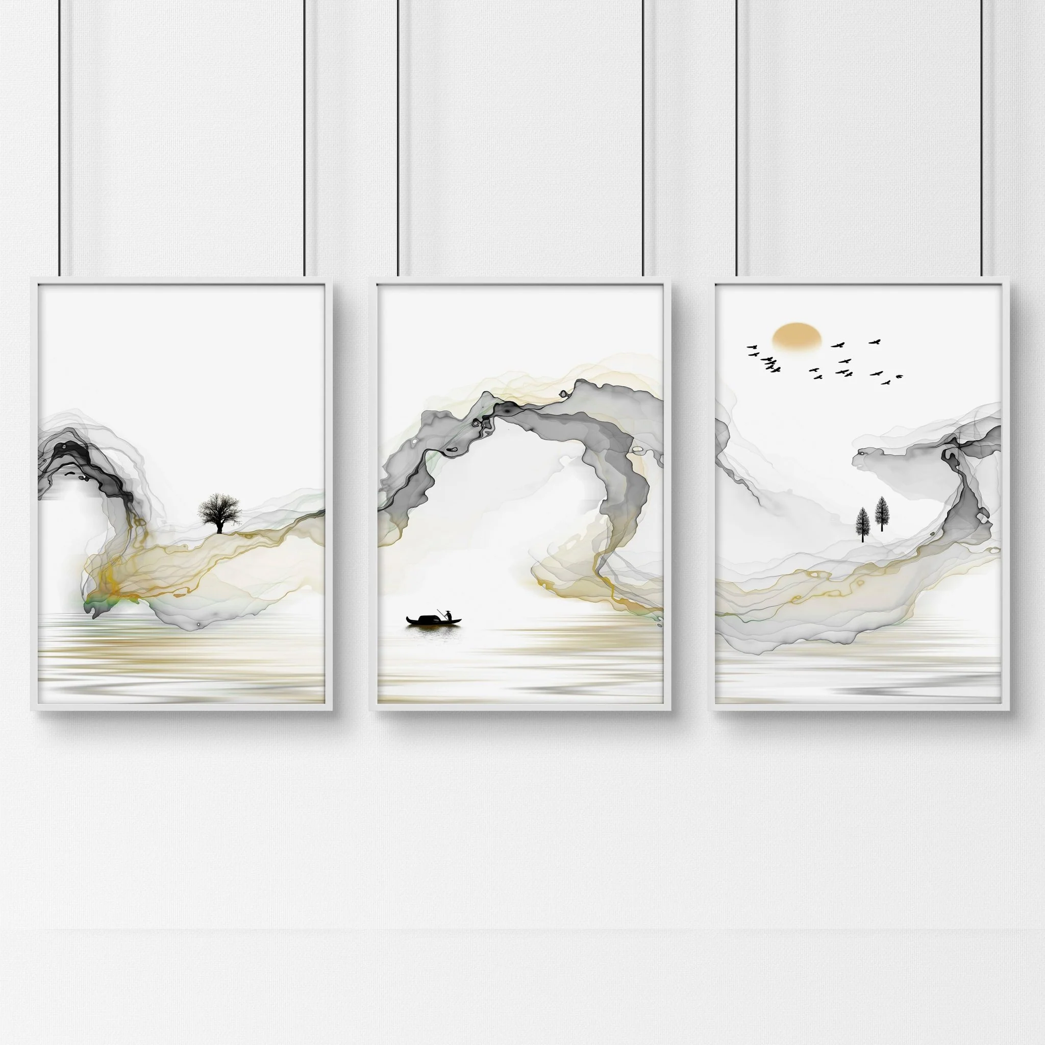 Landscape painting Japanese | set of 3 Bedroom wall art - Image 8