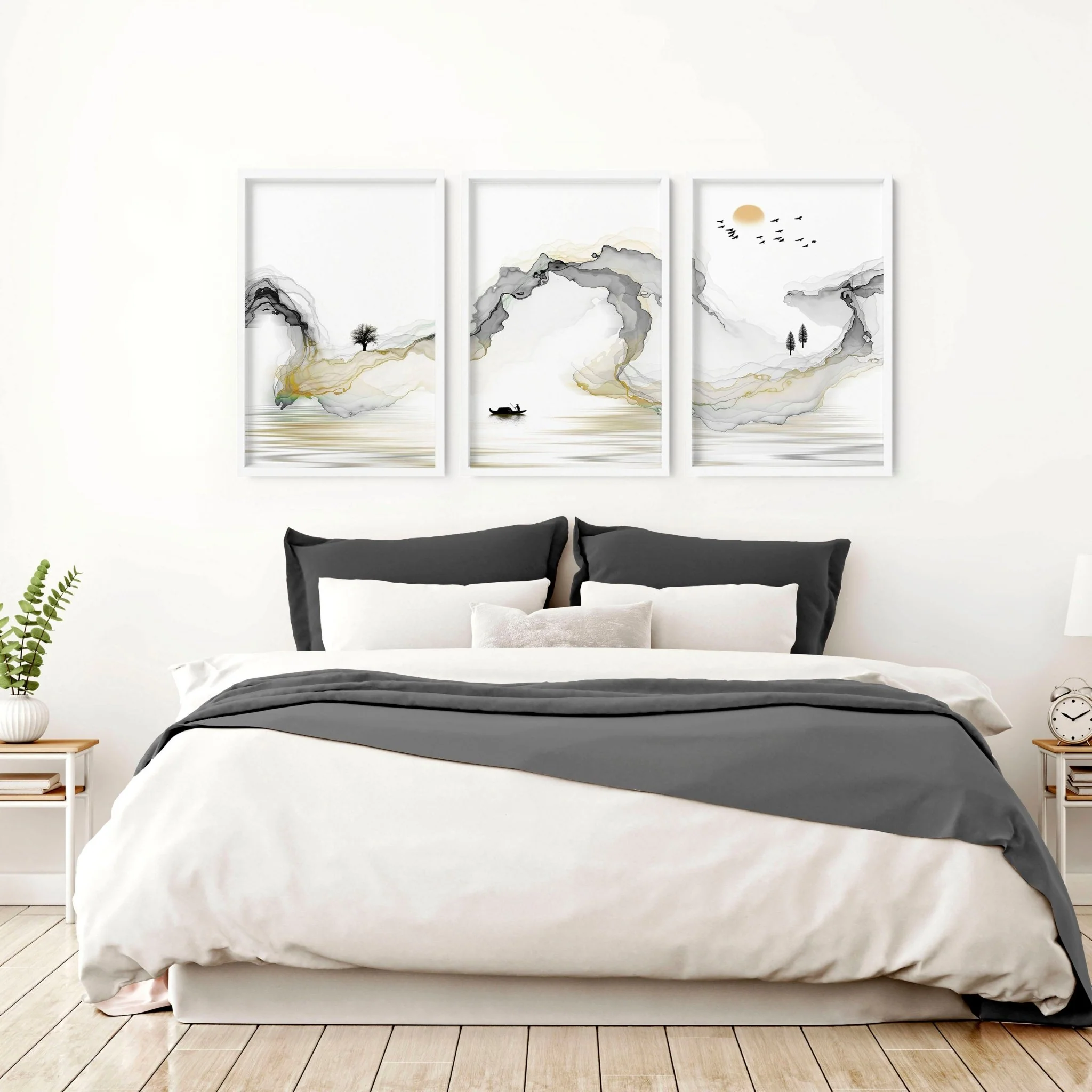 Landscape painting Japanese | set of 3 Bedroom wall art - Image 9