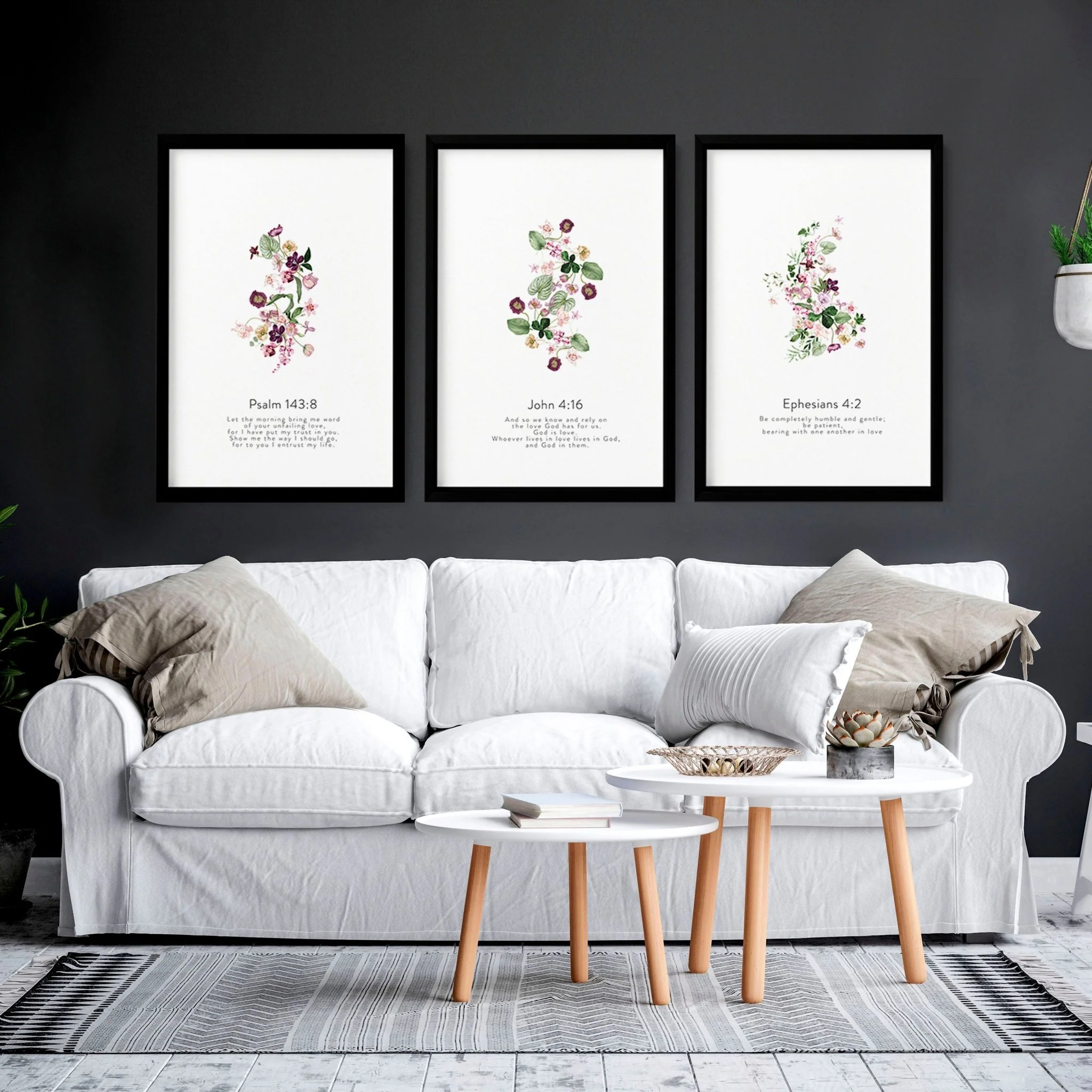 Large art for living room | set of 3 Christian wall art prints - Image 3