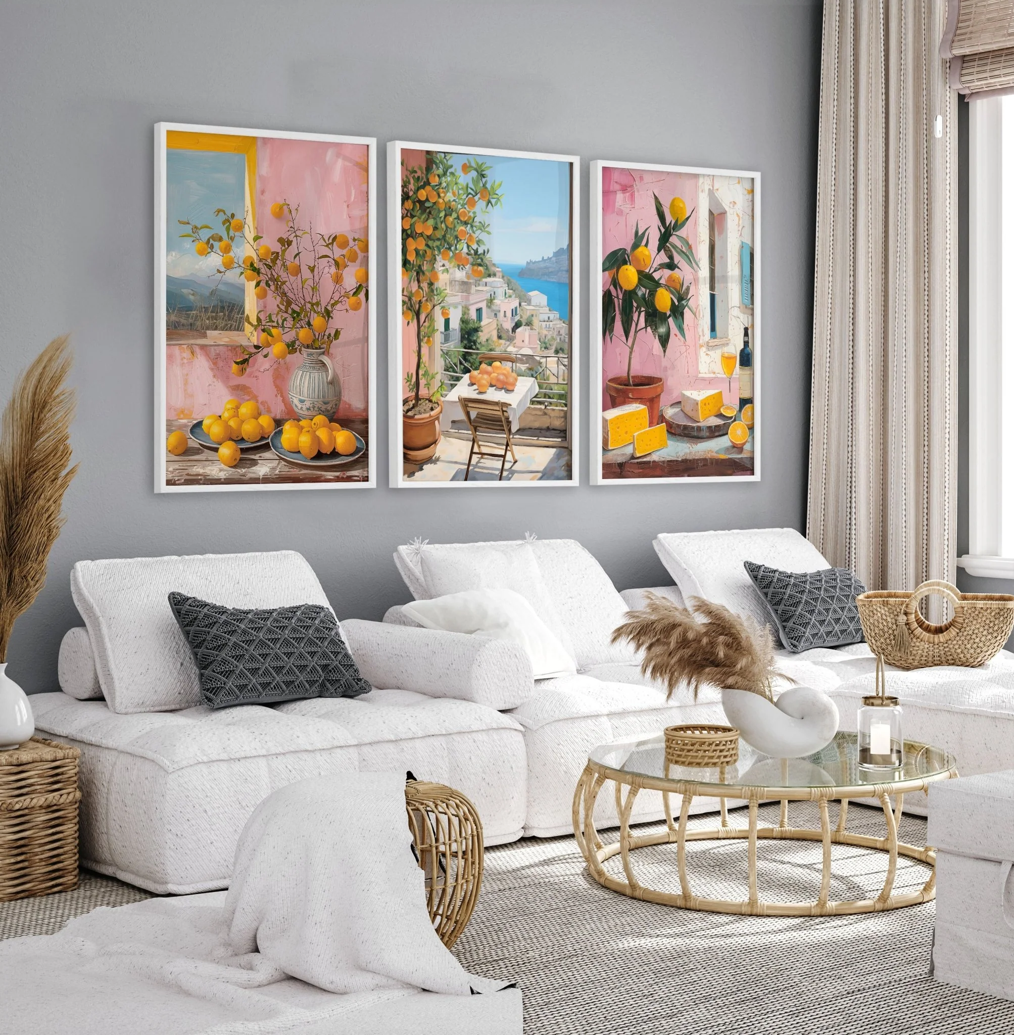 Large Canvas For Living Room | Set of 3 Italian Lifestyle Wall art Prints - Image 4