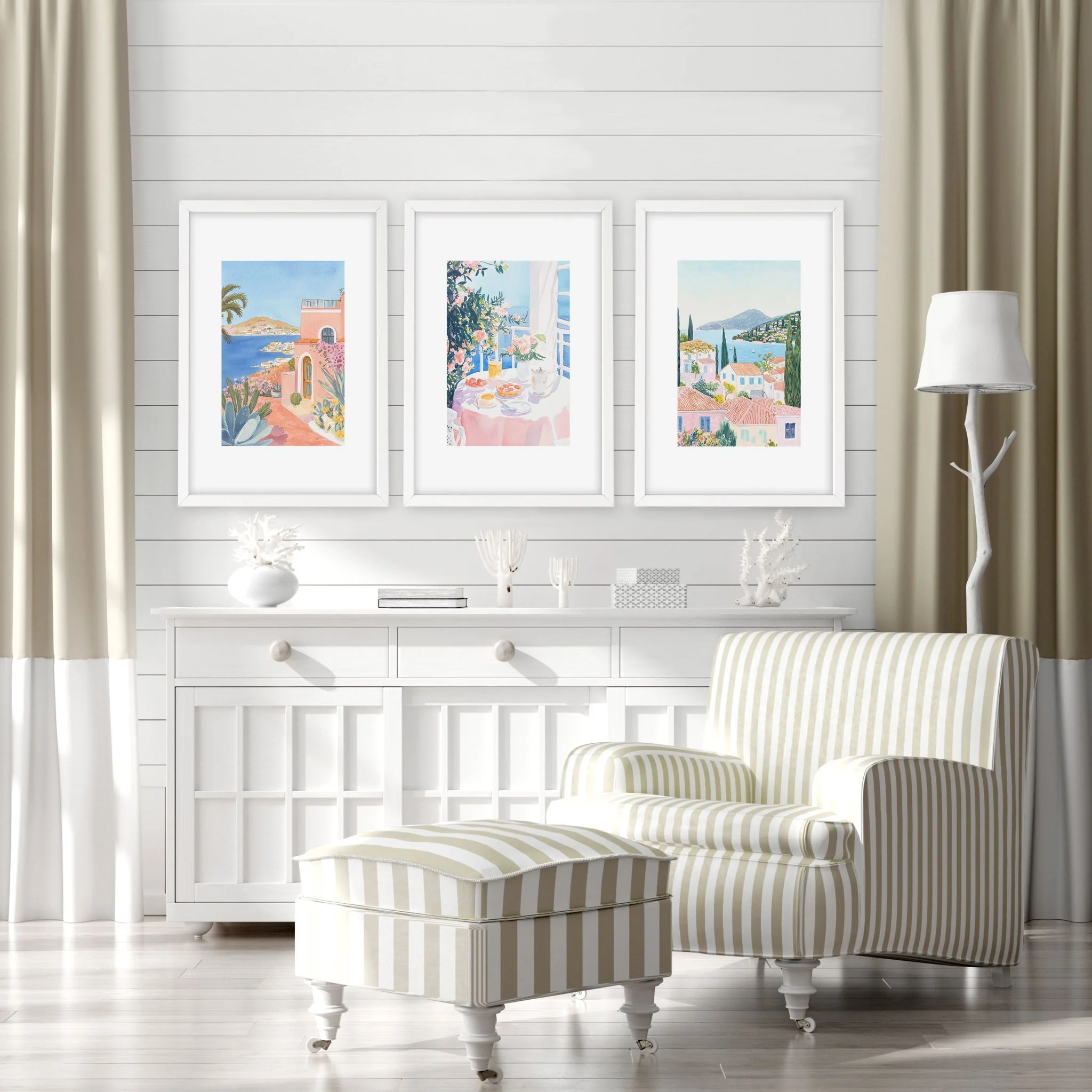 Large Canvas Pictures For Living Room | Set of 3 Beach Decor Wall art Prints - Image 6