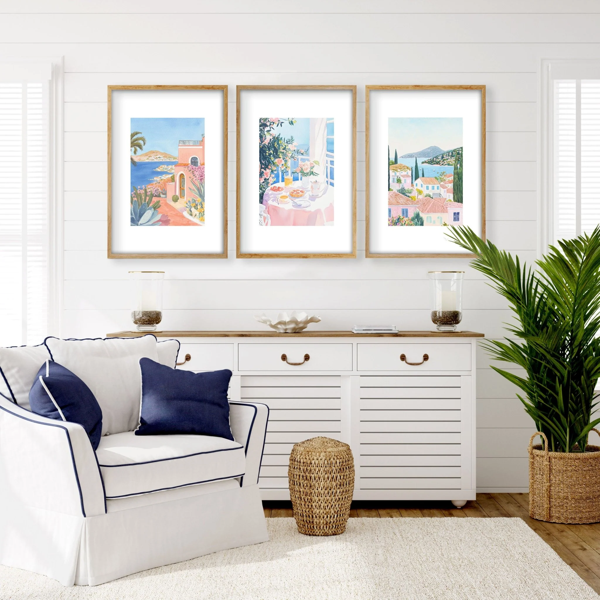 Large Canvas Pictures For Living Room | Set of 3 Beach Decor Wall art Prints - Image 8
