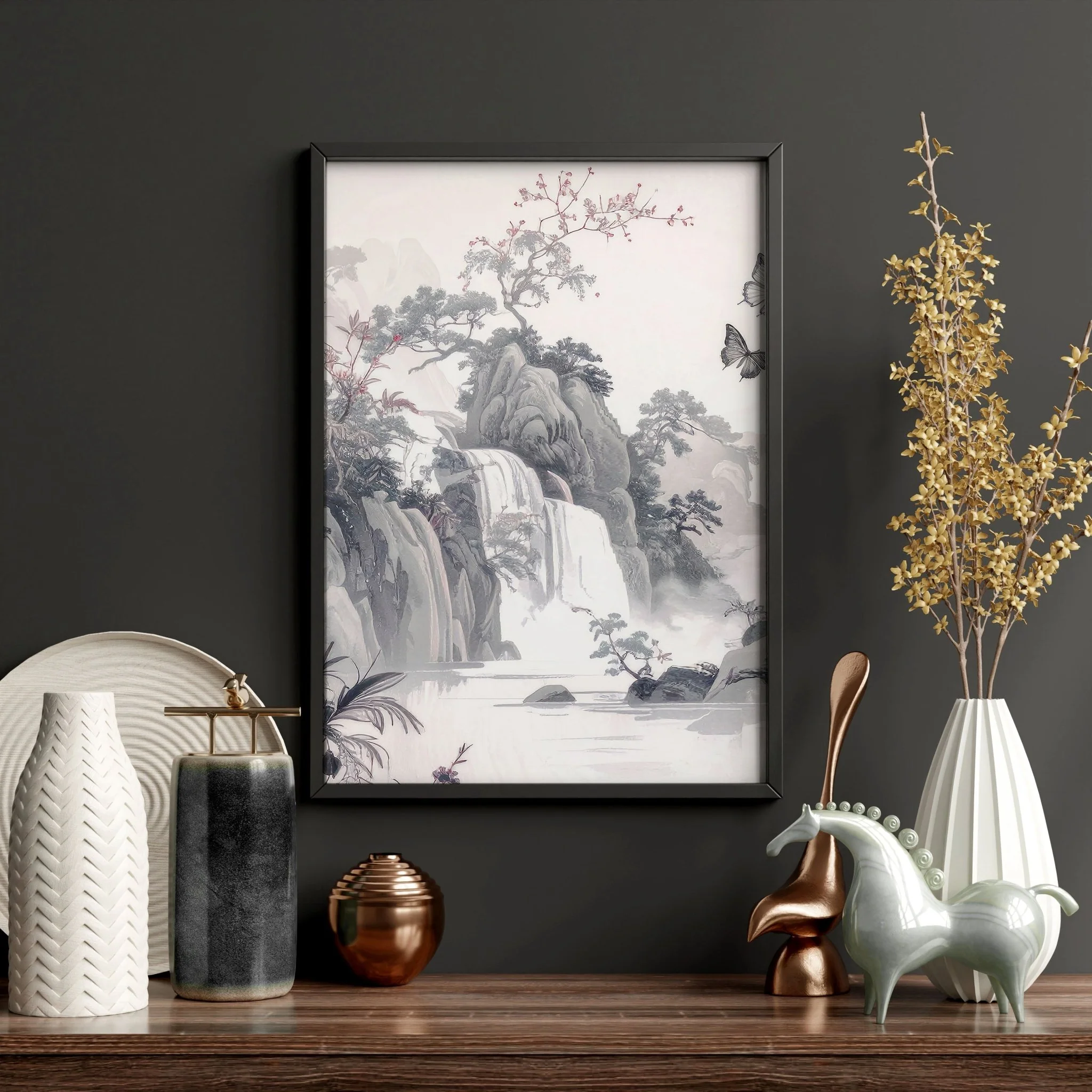 Large Contemporary Wall Art | Set of 3 Chinoiserie Wall art Prints - Image 10