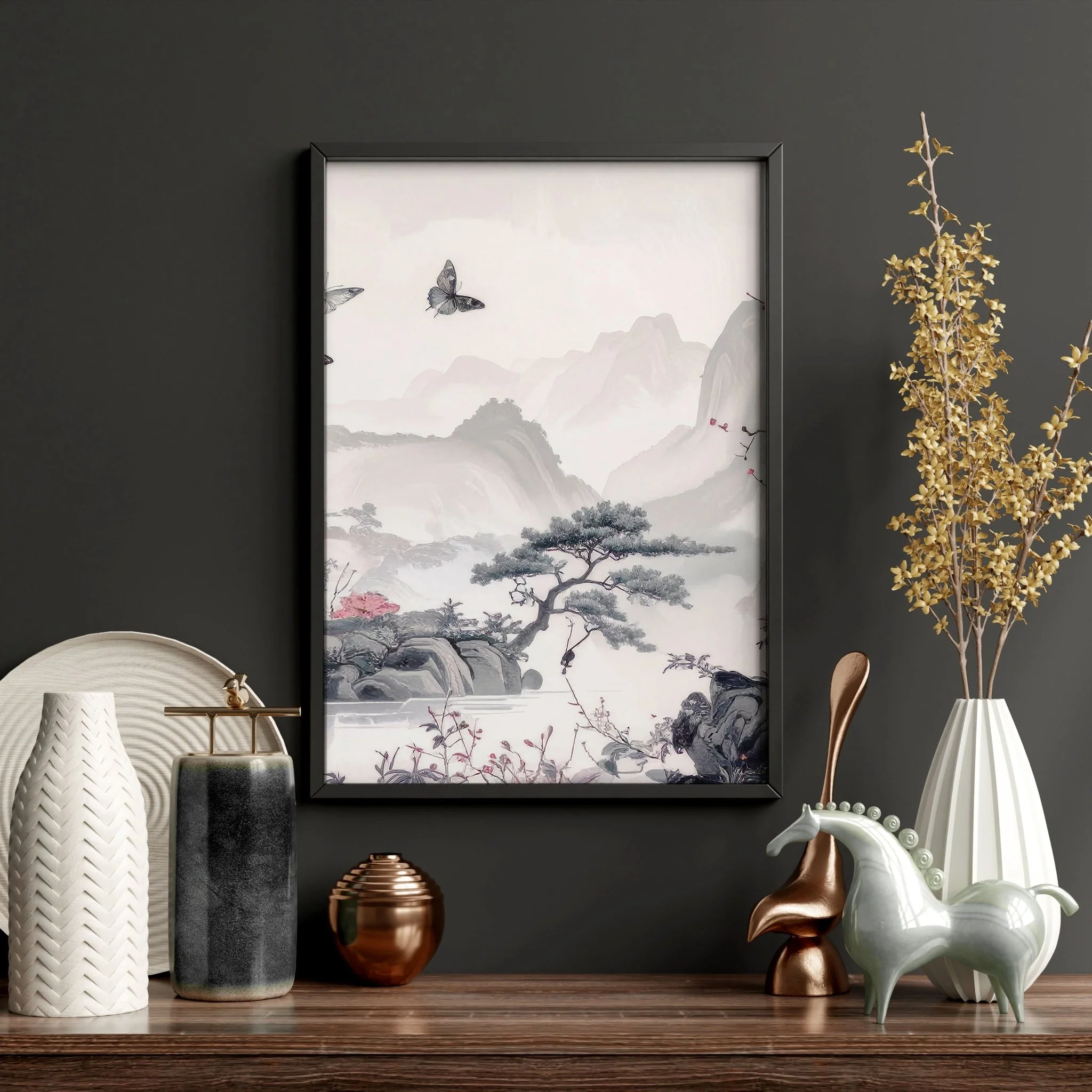 Large Contemporary Wall Art | Set of 3 Chinoiserie Wall art Prints - Image 11