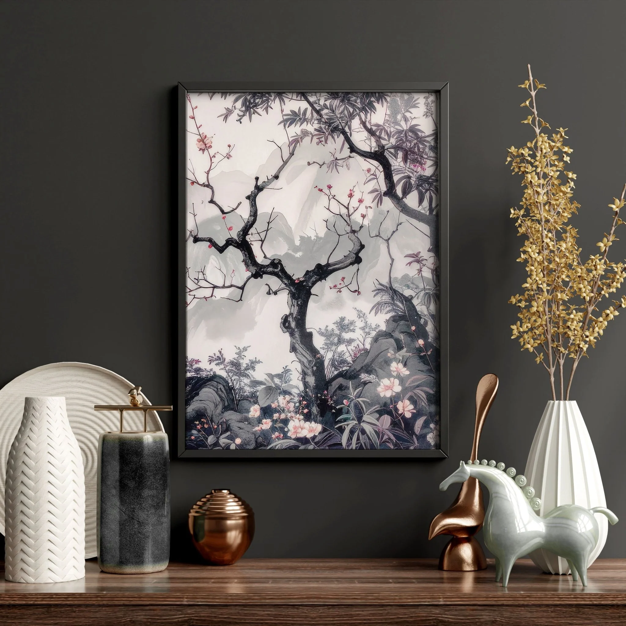Large Contemporary Wall Art | Set of 3 Chinoiserie Wall art Prints - Image 12