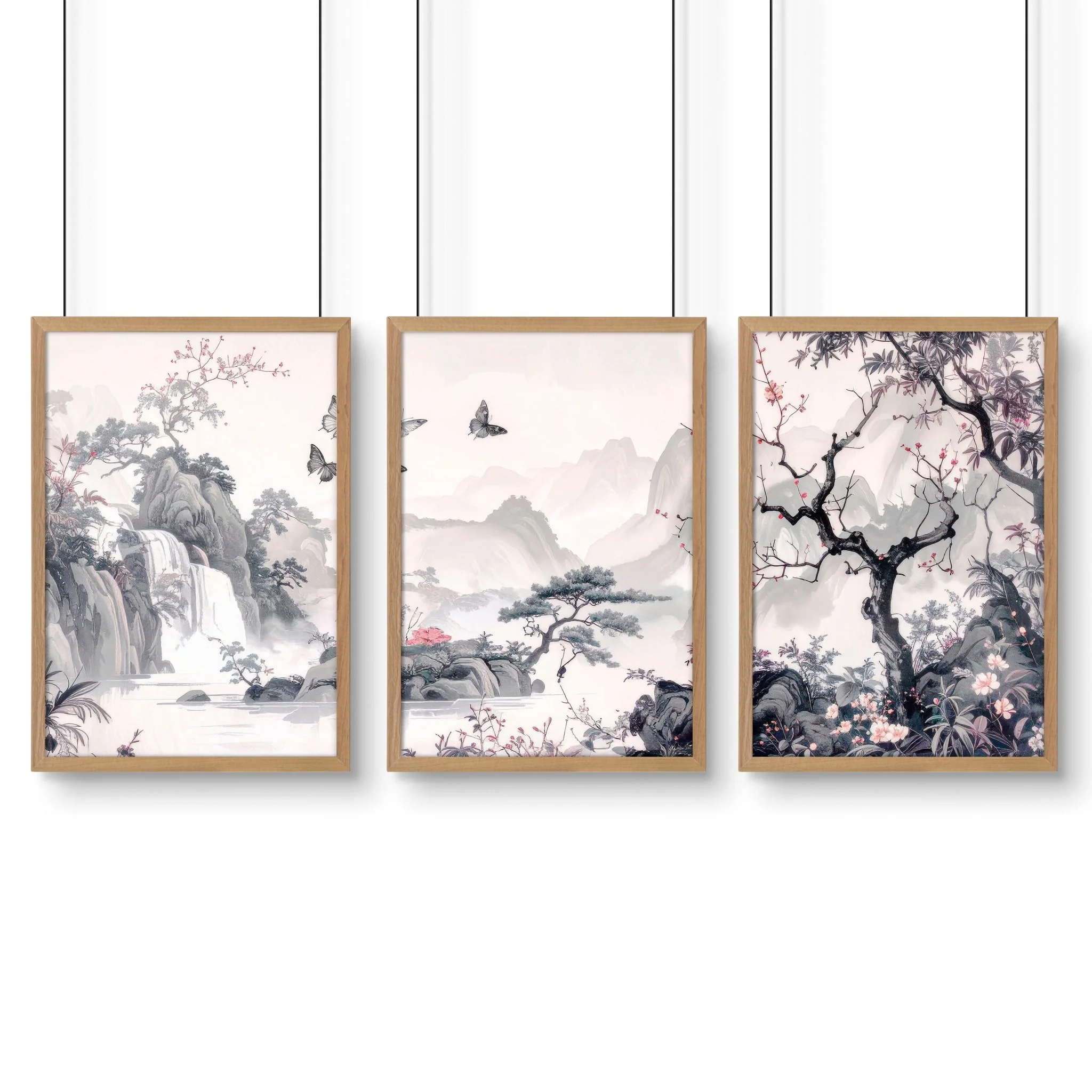 Large Contemporary Wall Art | Set of 3 Chinoiserie Wall art Prints - Image 14