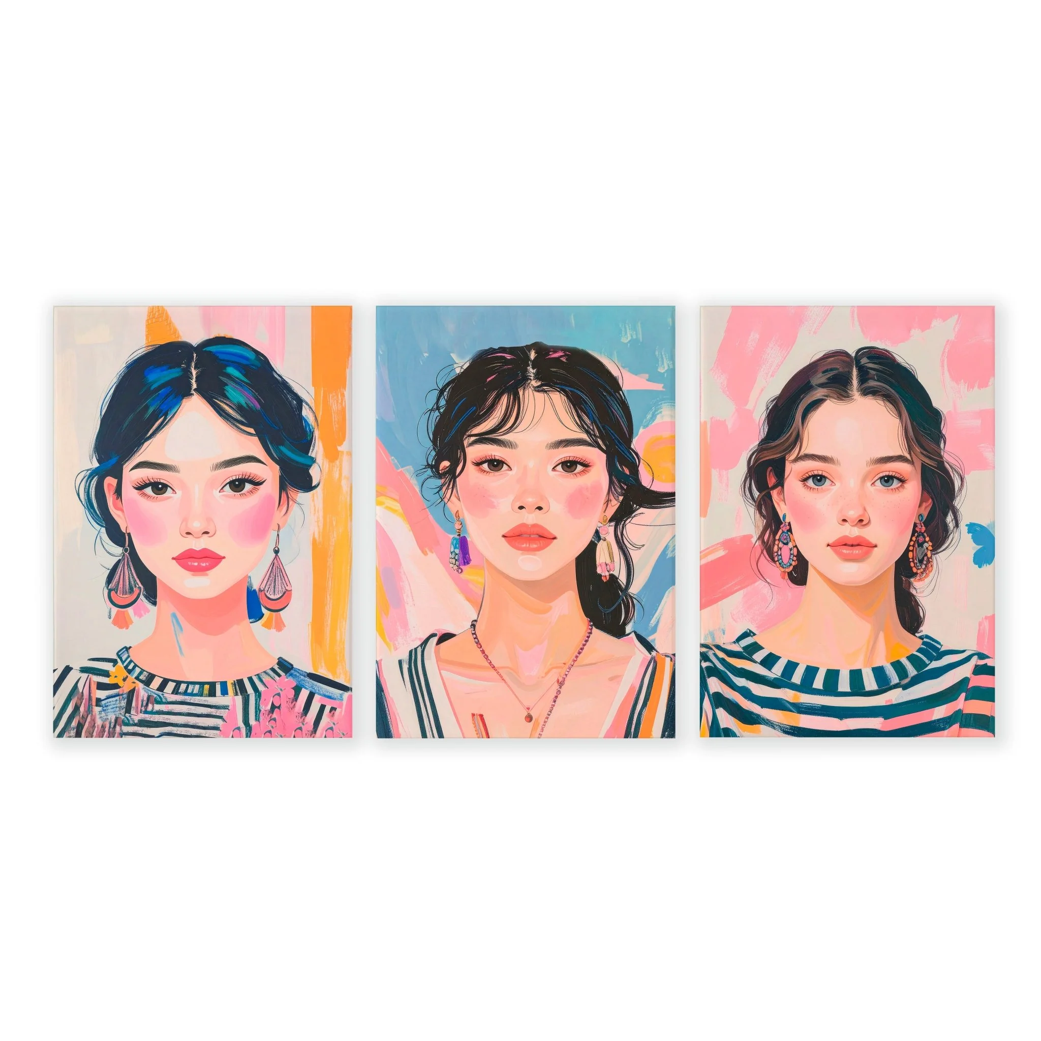 Large Framed Pictures | Set of 3 Boho Women Wall art Prints - Image 16