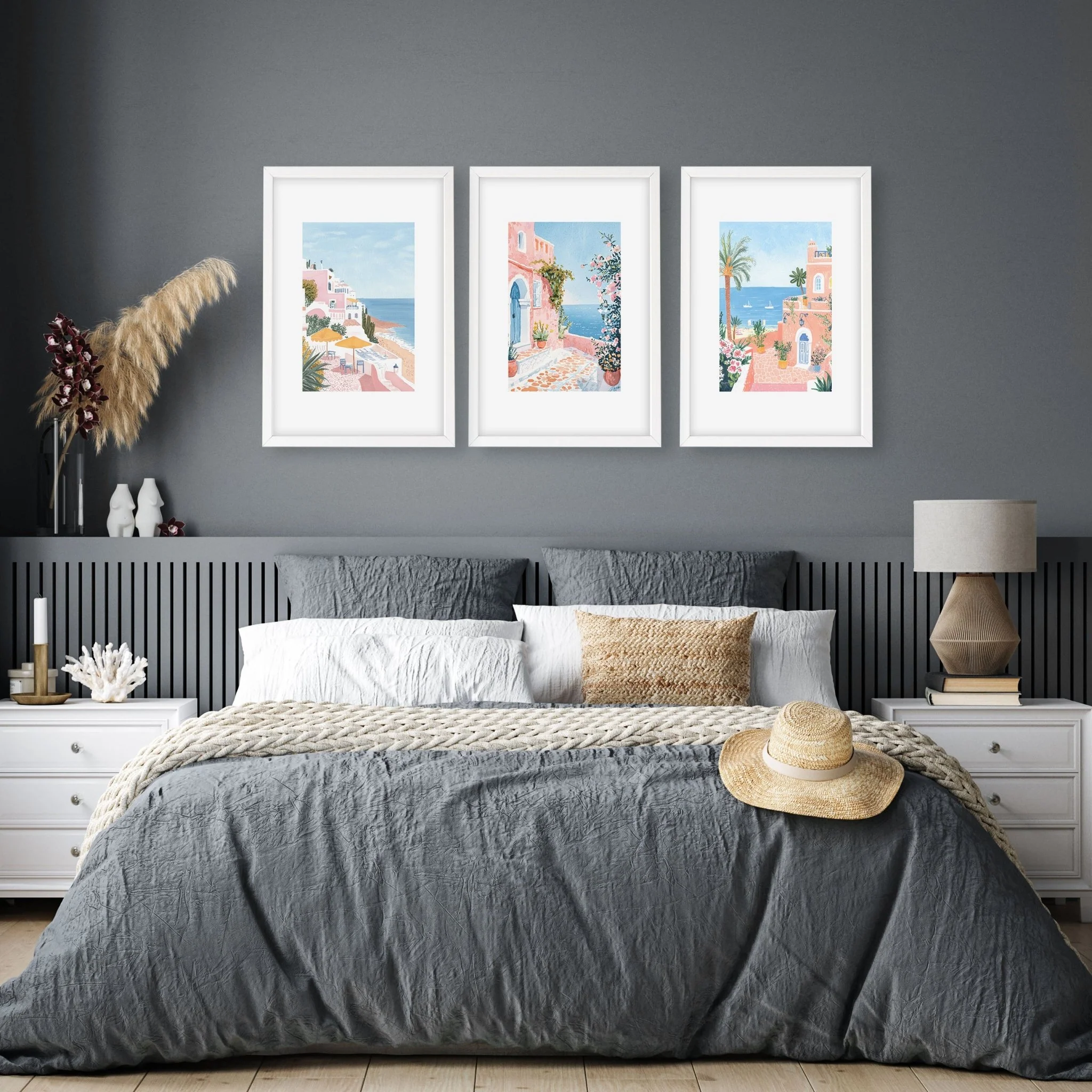 Large Framed Wall Art | Set of 3 Beach Decor Wall art Prints - Image 2