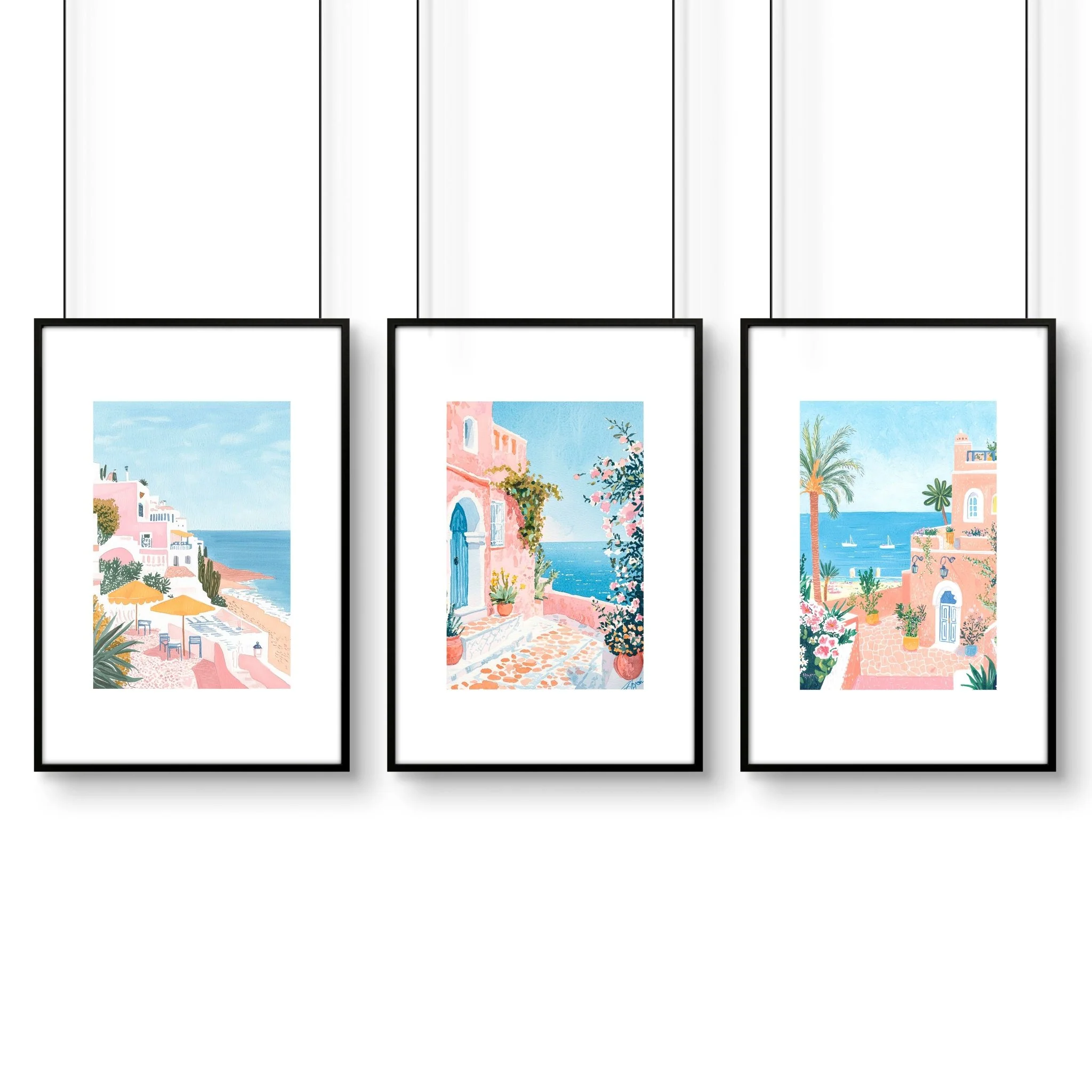Large Framed Wall Art | Set of 3 Beach Decor Wall art Prints - Image 9
