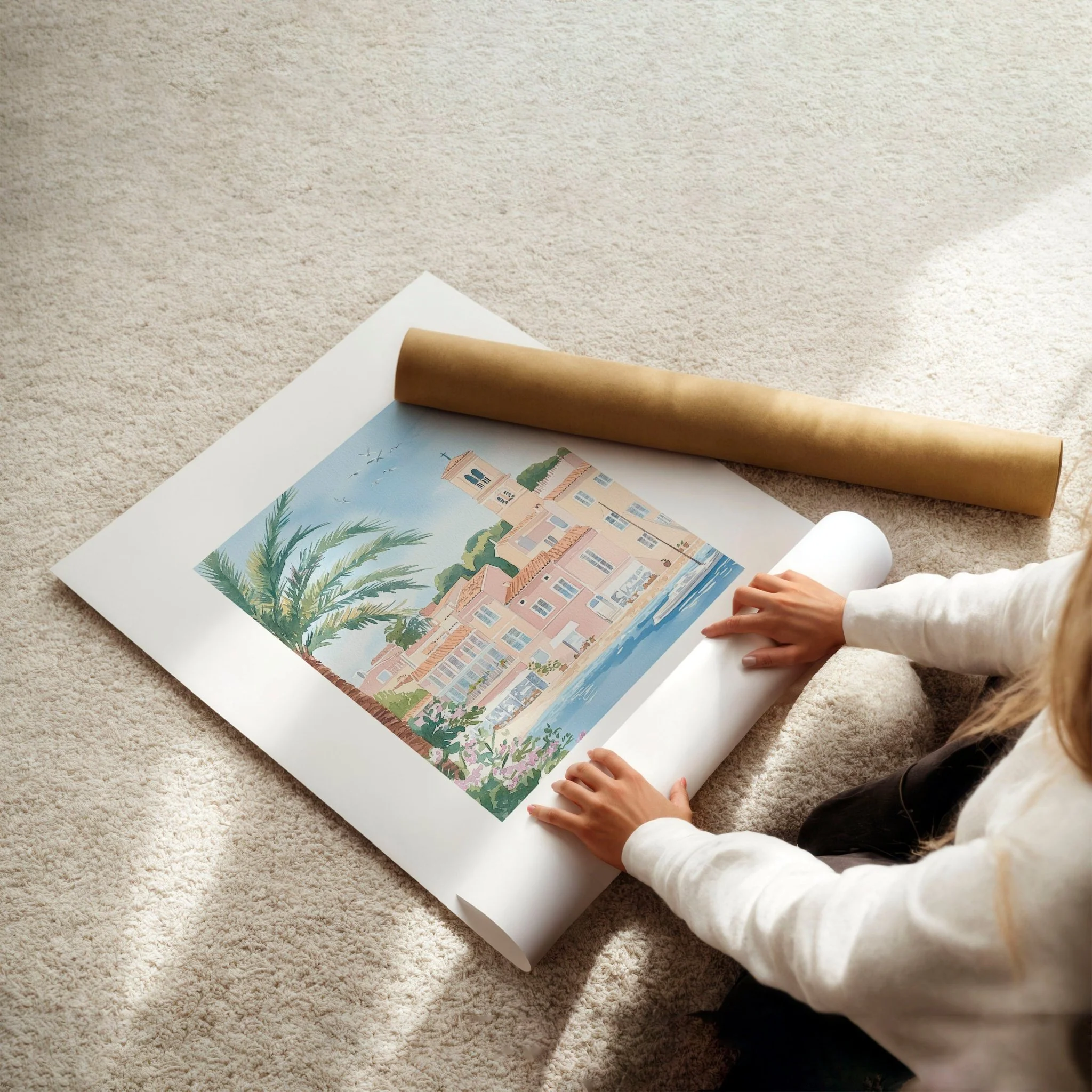 Large Framed Wall Paintings | Set of 3 Beach Decor Wall art Prints - Image 7
