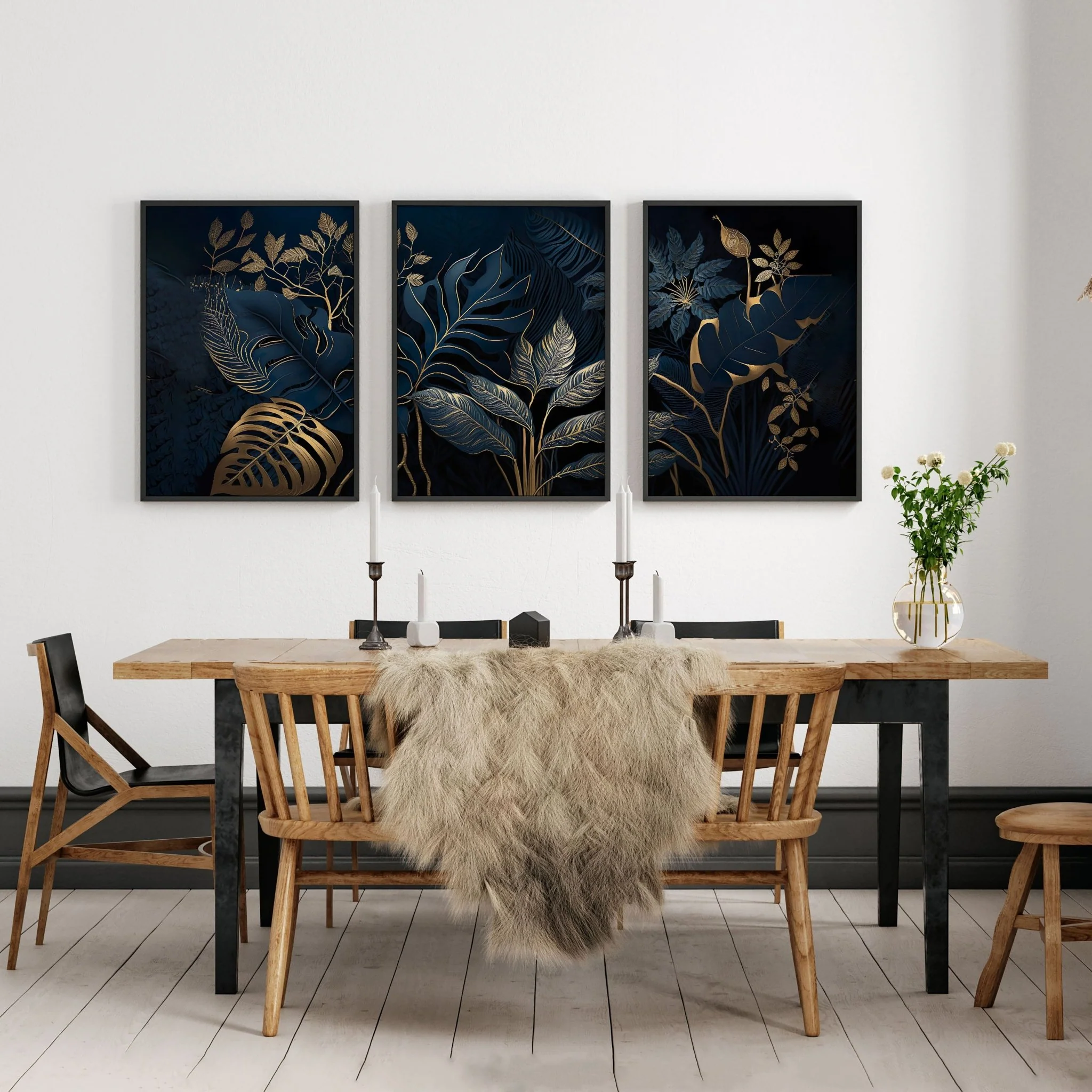 Large Framed Wall Pictures For Living Room | Set of 3 wall art prints - Image 5