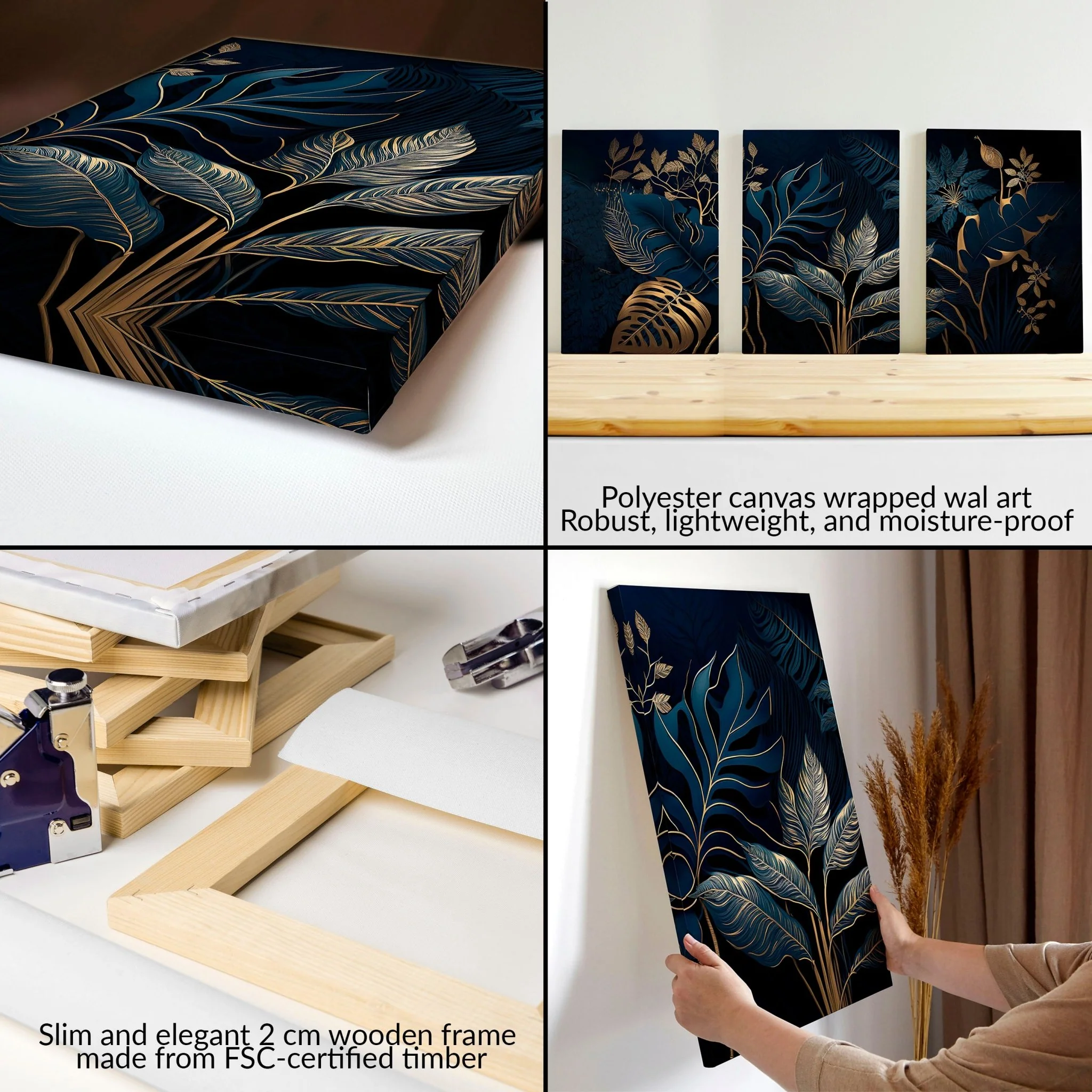 Large Framed Wall Pictures For Living Room | Set of 3 wall art prints - Image 9