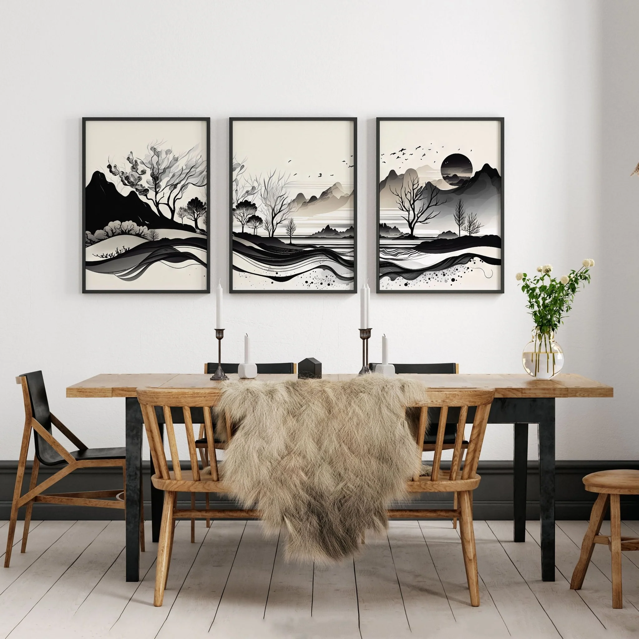 Large Living Room Pictures | Set of 3 wall art prints - Image 2