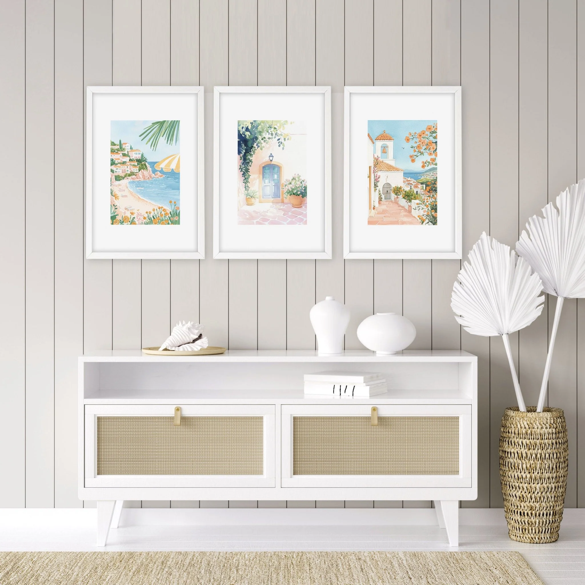 Large Modern Pictures For Living Room | Set of 3 Beach Decor Wall art Prints - Image 7