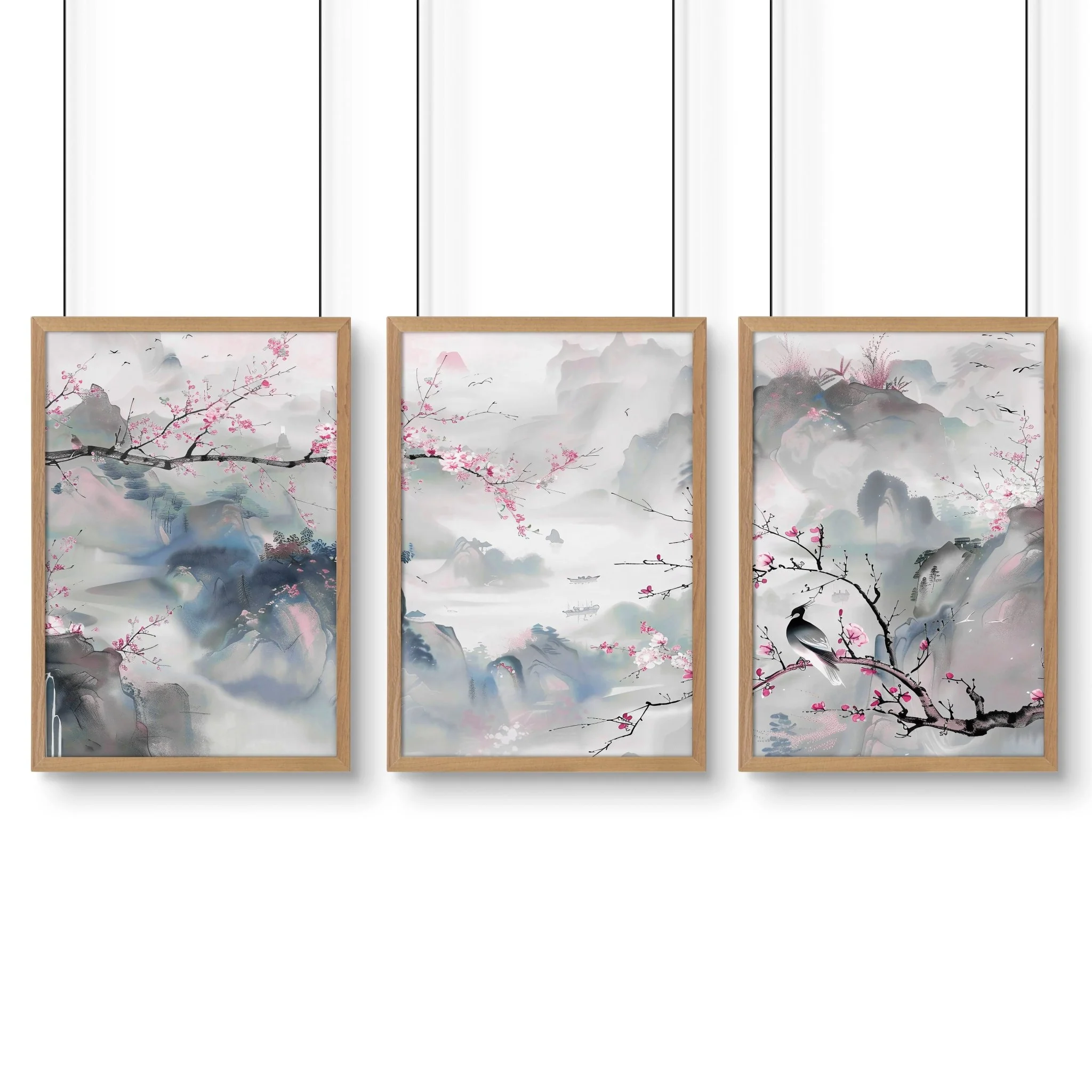 Large Modern Wall Art | Set of 3 Chinoiserie Wall art Prints - Image 13
