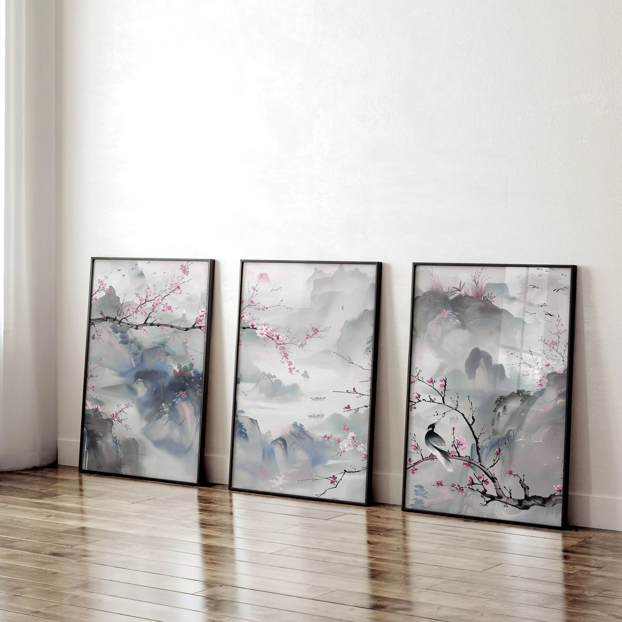 Large Modern Wall Art | Set of 3 Chinoiserie Wall art Prints - Image 5