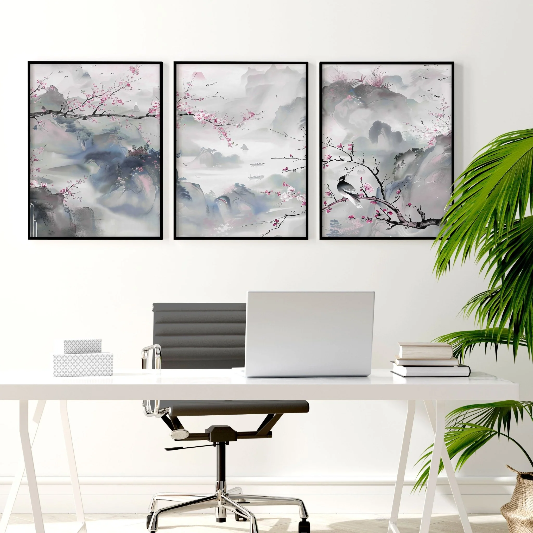Large Modern Wall Art | Set of 3 Chinoiserie Wall art Prints - Image 6