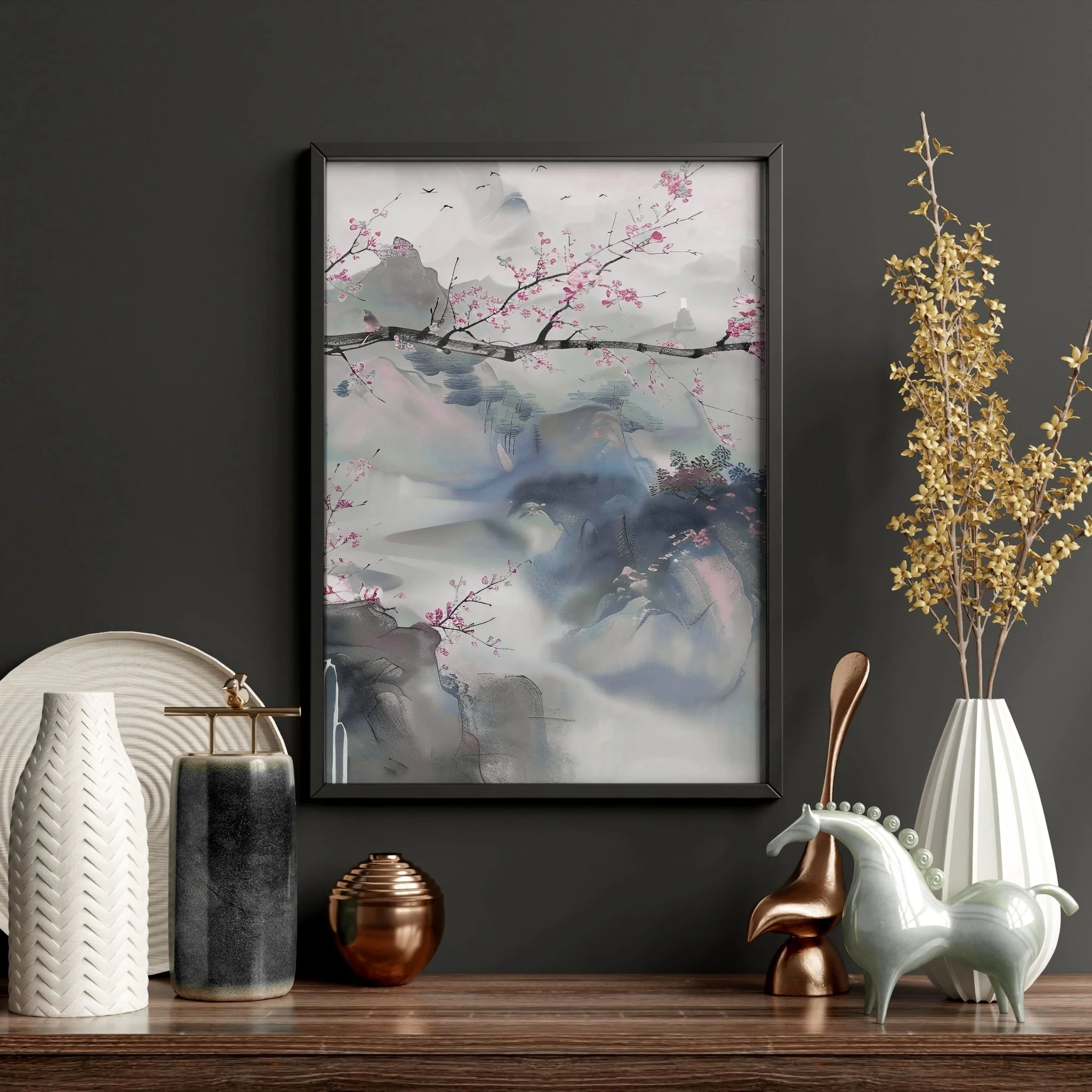 Large Modern Wall Art | Set of 3 Chinoiserie Wall art Prints - Image 9