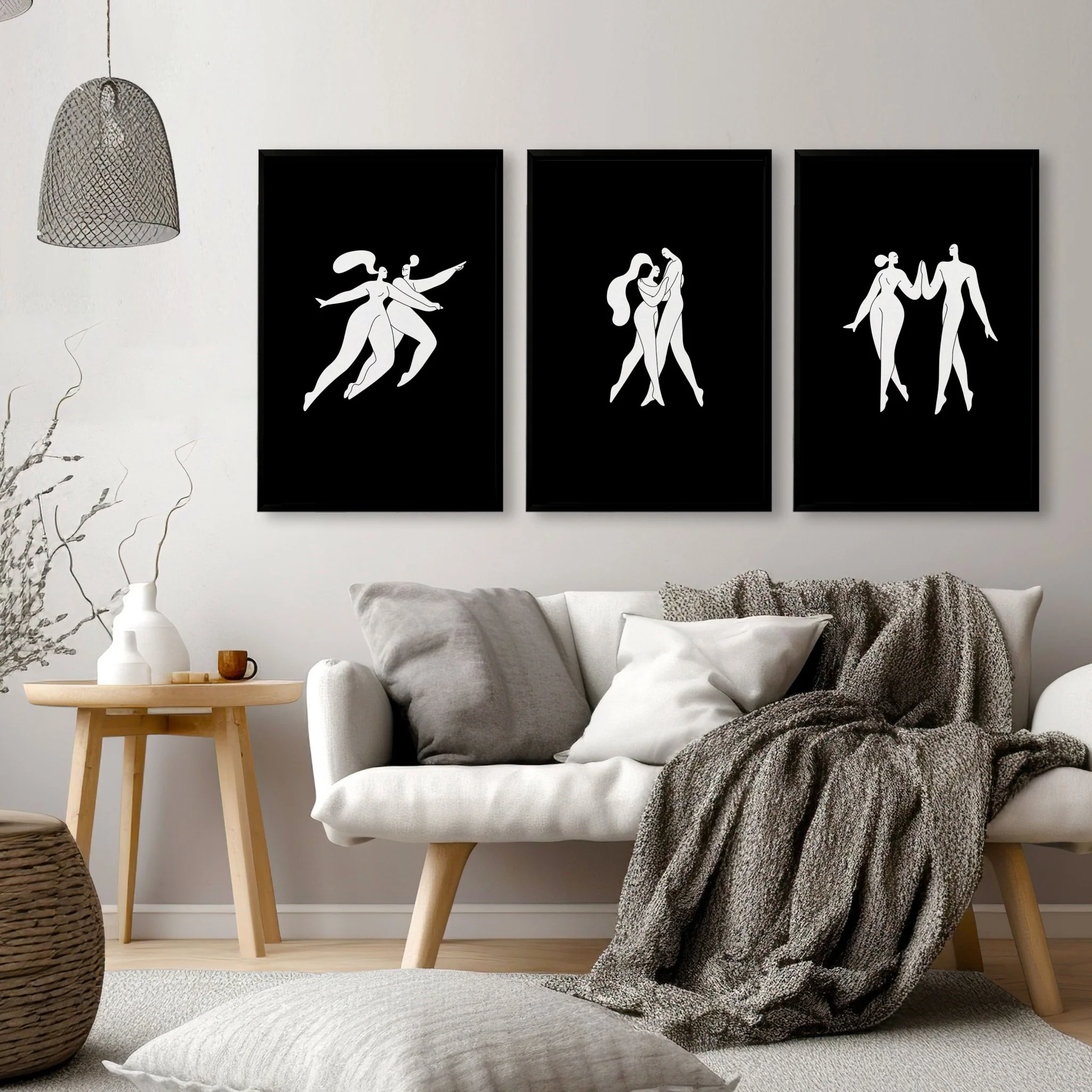 Large Paintings For Living Room | Set of 3 Boho Women Wall art Prints - Image 6