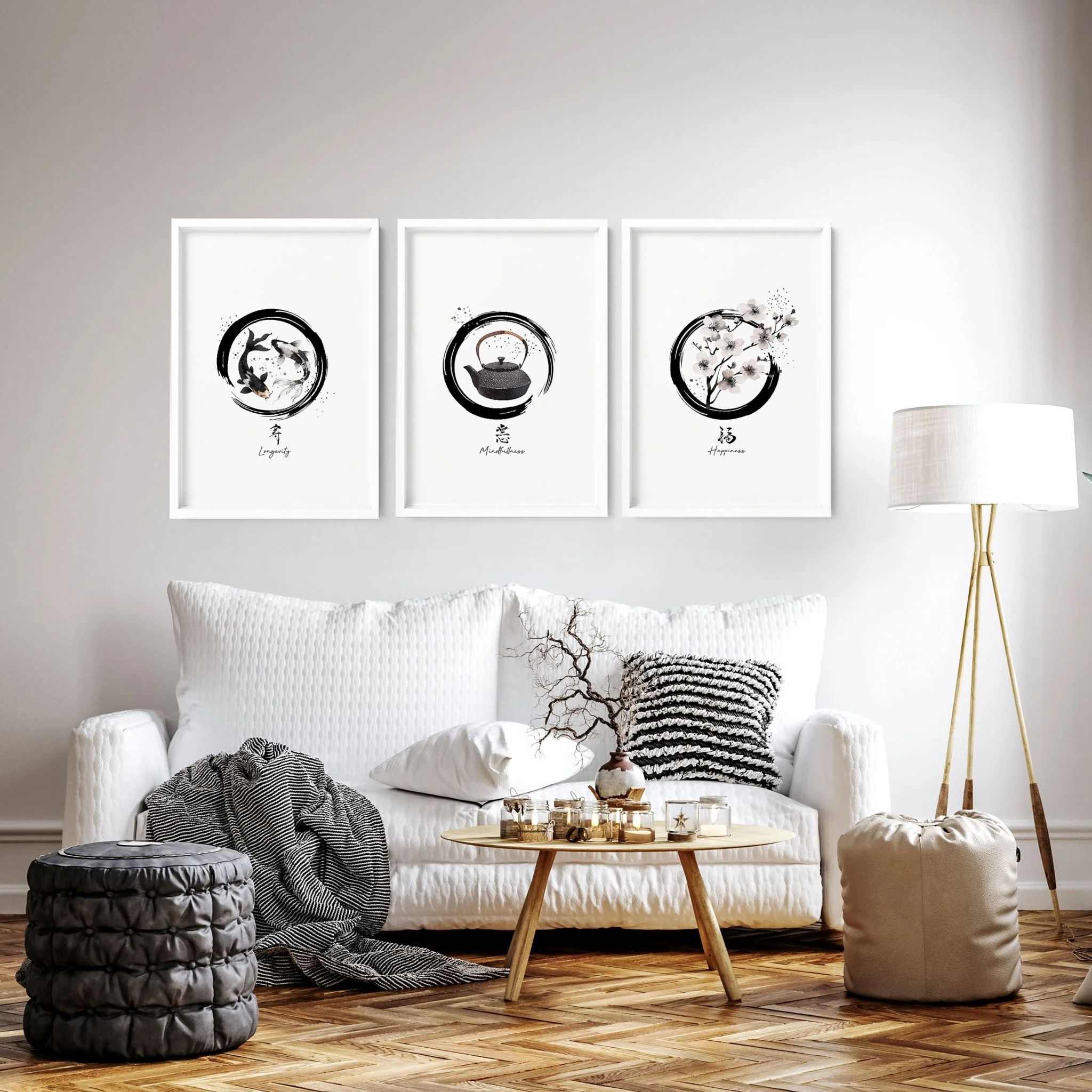 Large Paintings For Living Room Wall | Set of 3 wall art prints - Image 4