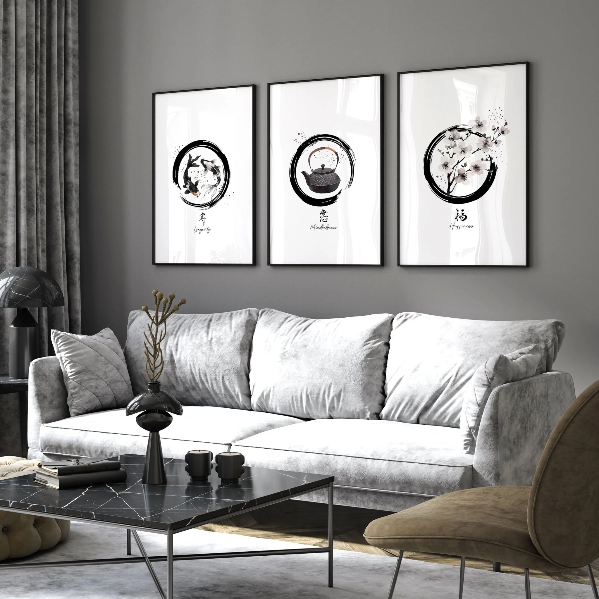 Large Paintings For Living Room Wall | Set of 3 wall art prints - Image 7