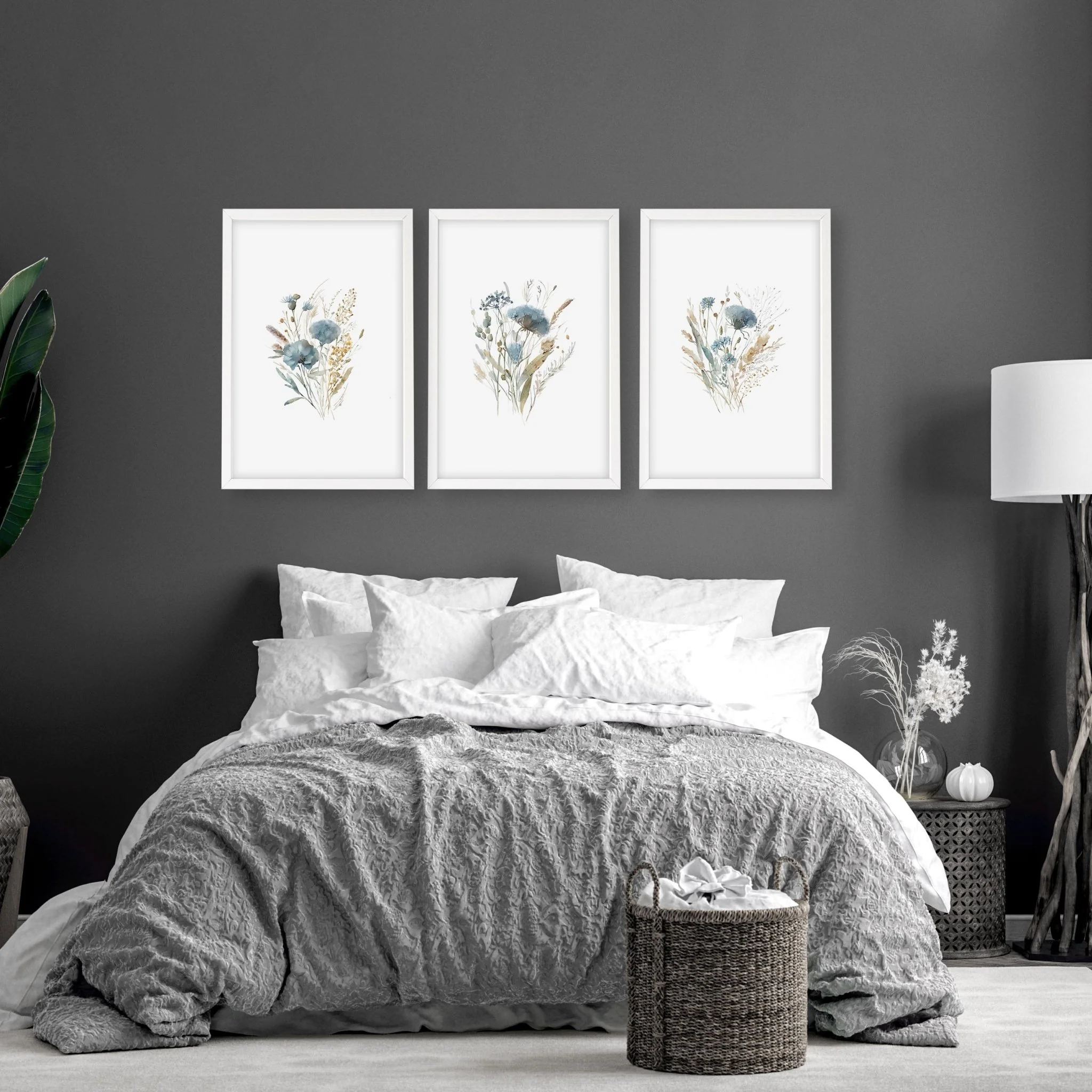 Large Picture For Bedroom | Set of 3 Botanical Art Prints - Image 2