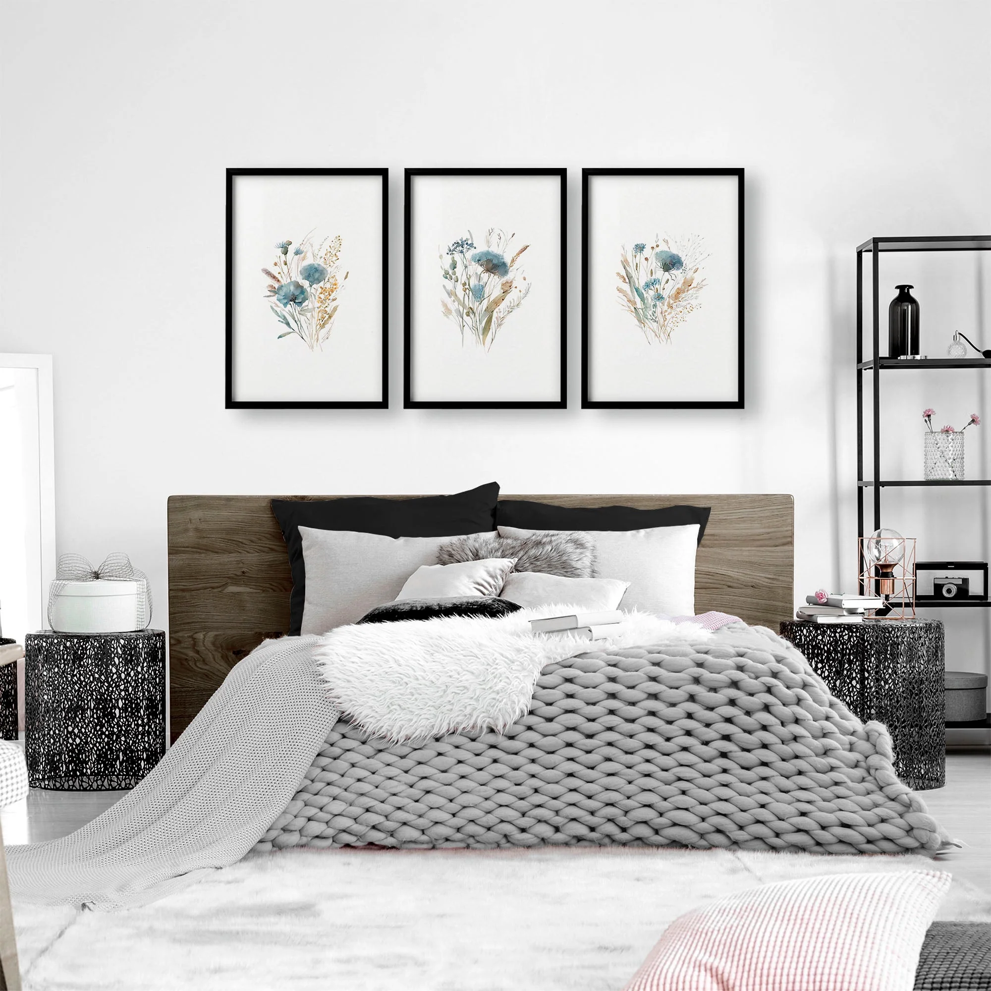 Large Picture For Bedroom | Set of 3 Botanical Art Prints - Image 3