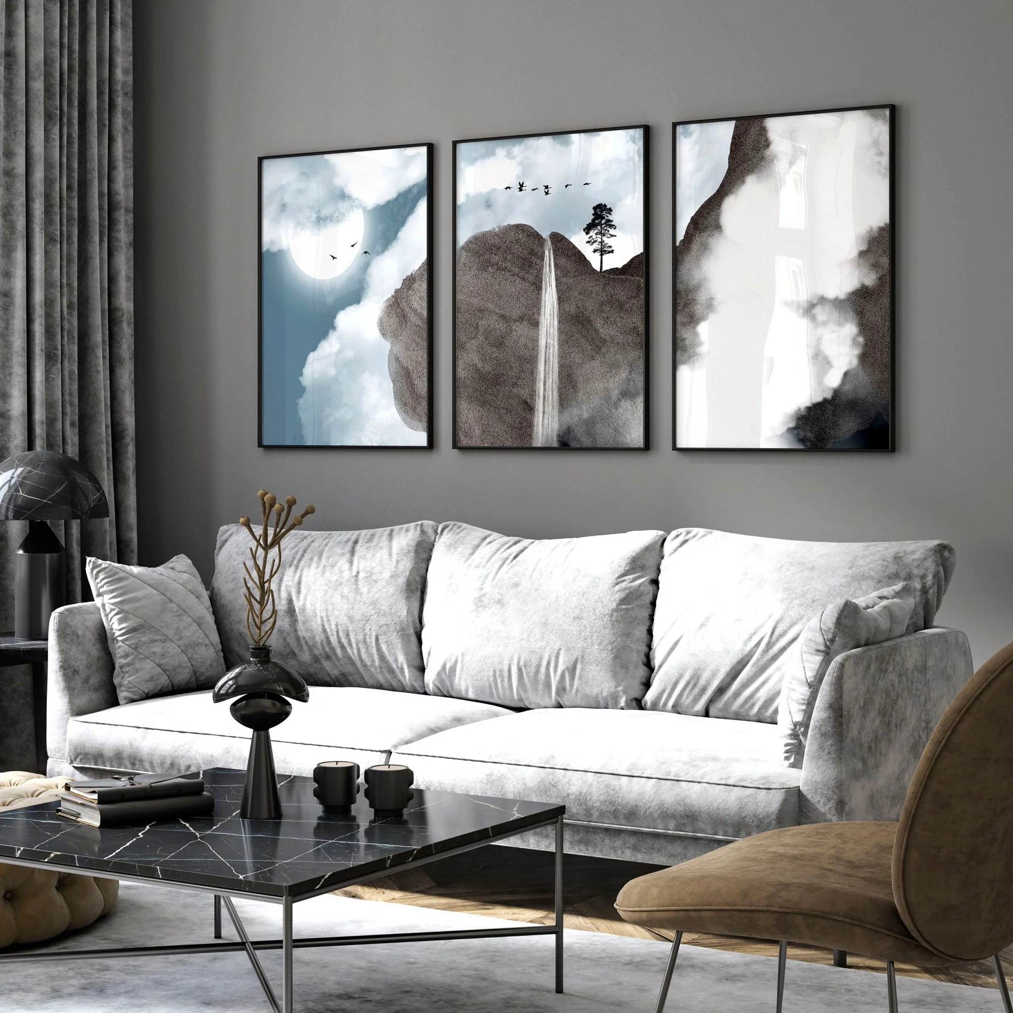 Large picture for living room | set of 3 framed wall art - Image 6