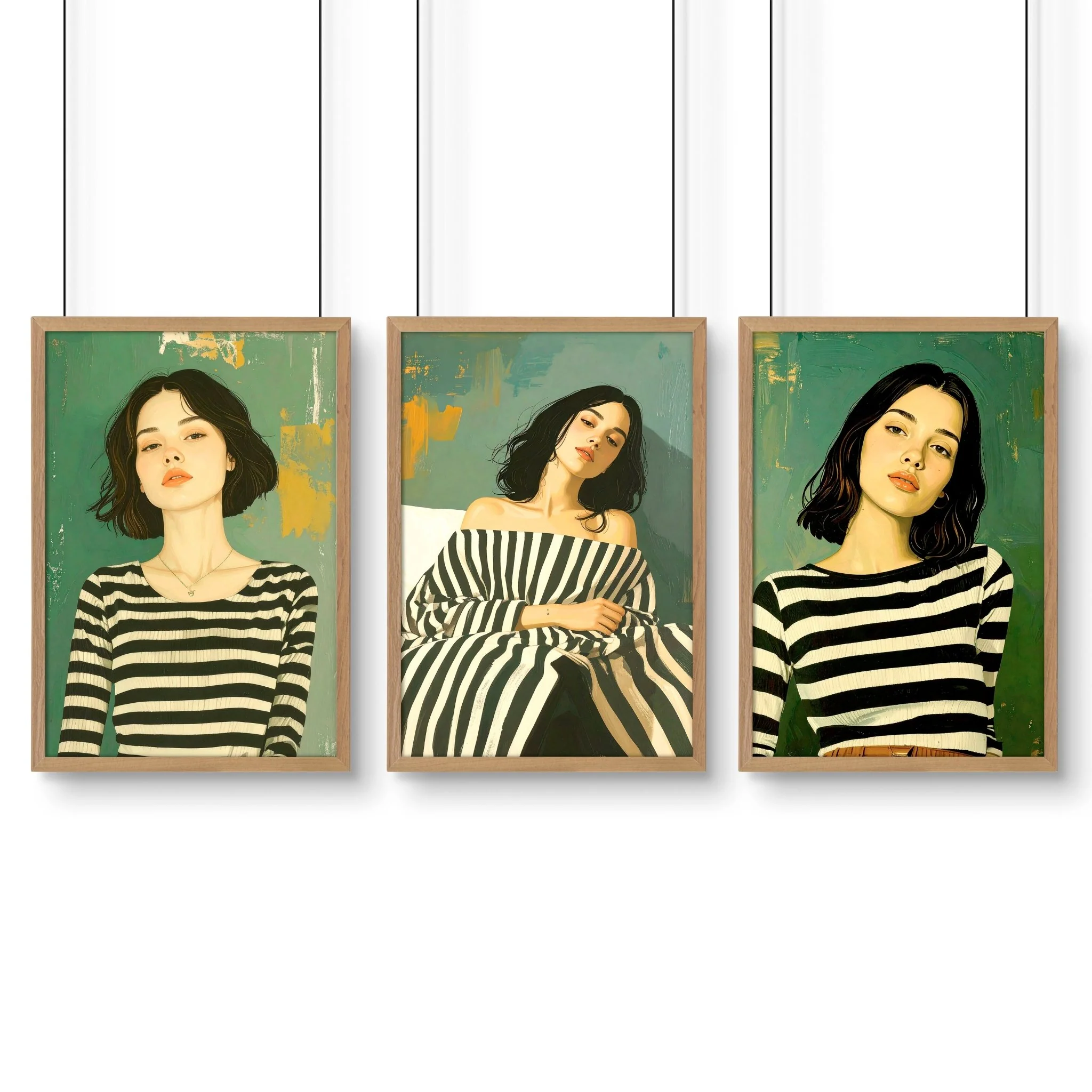 Large Picture Frames For Walls | Set of 3 Boho Women Wall art Prints - Image 15