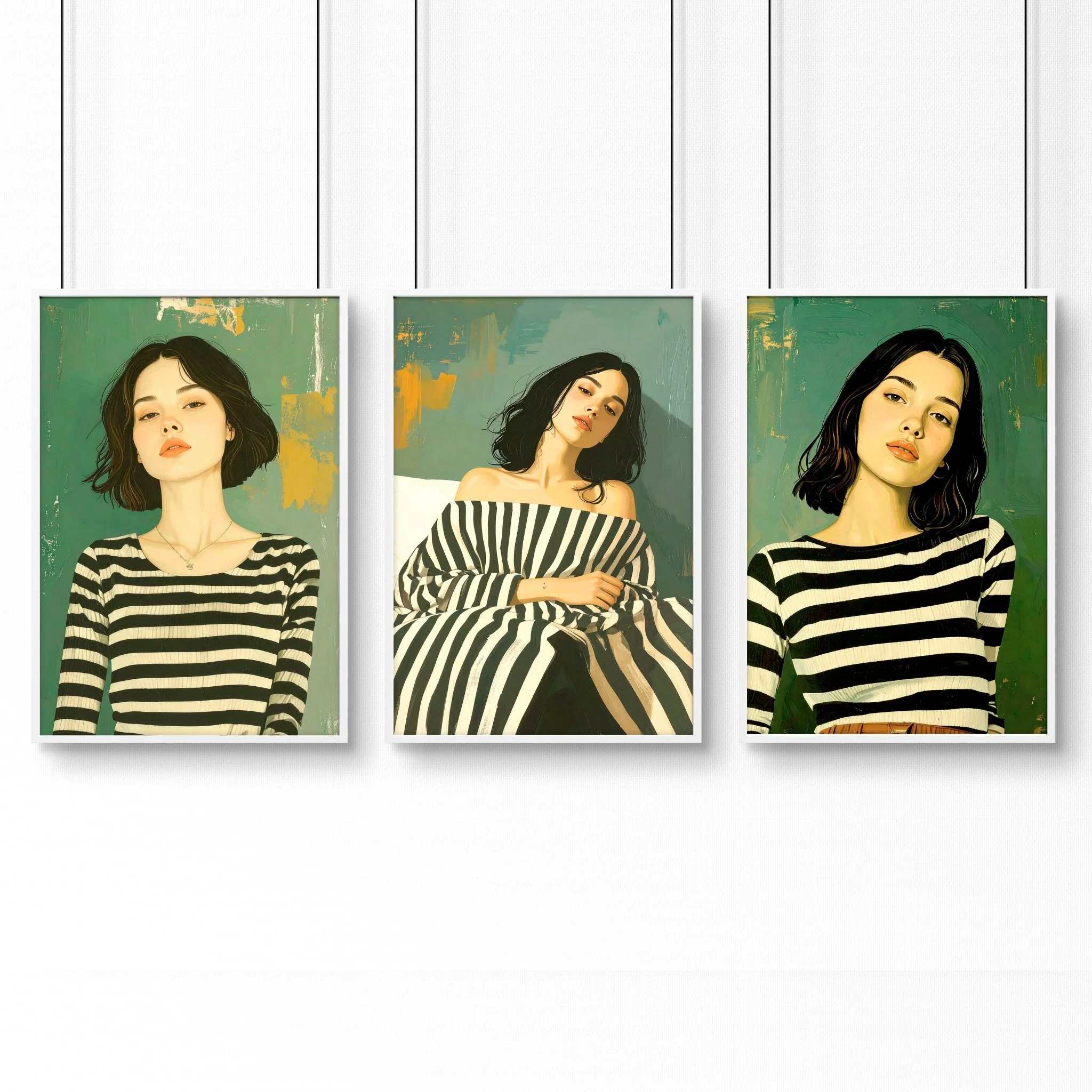 Large Picture Frames For Walls | Set of 3 Boho Women Wall art Prints - Image 16