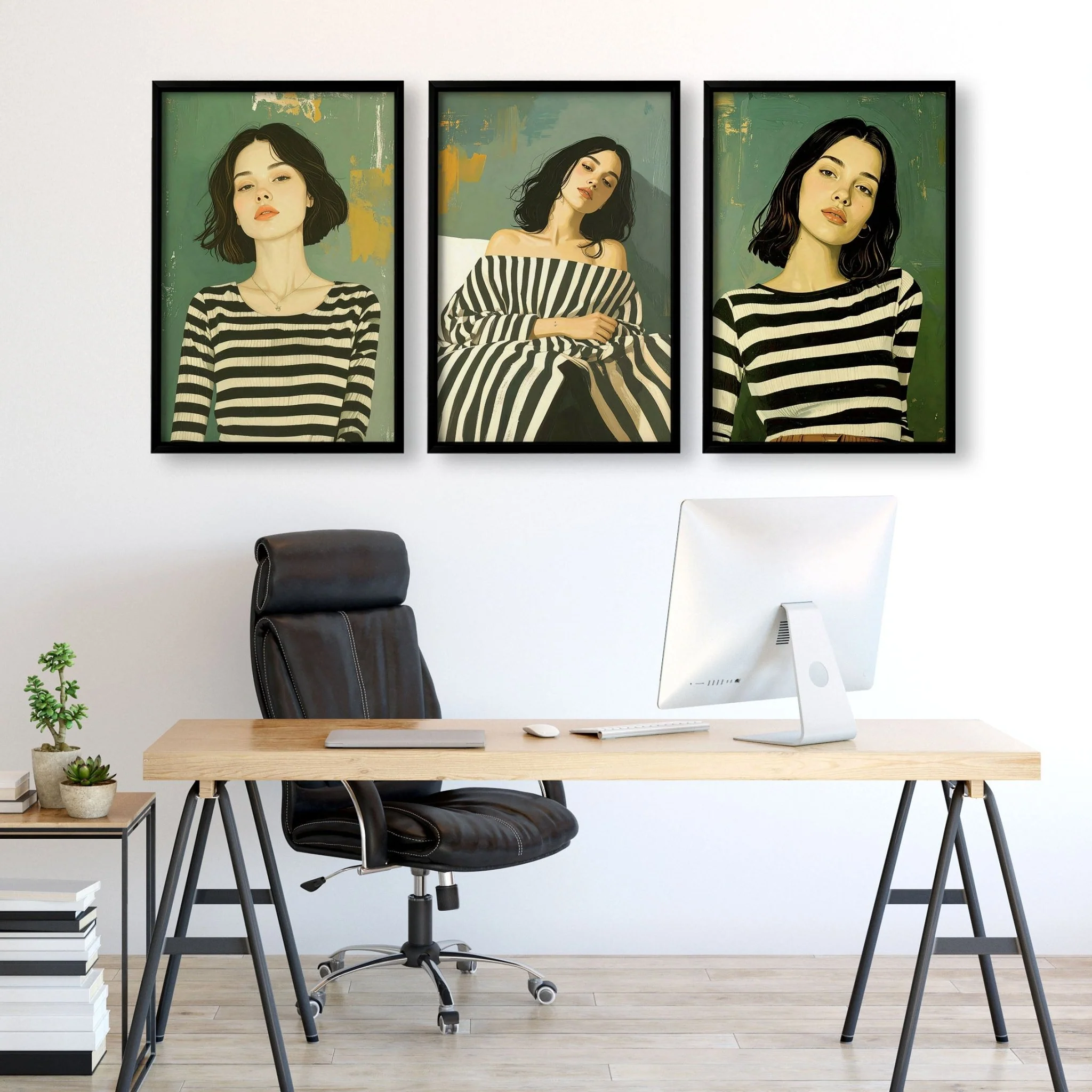 Large Picture Frames For Walls | Set of 3 Boho Women Wall art Prints - Image 7