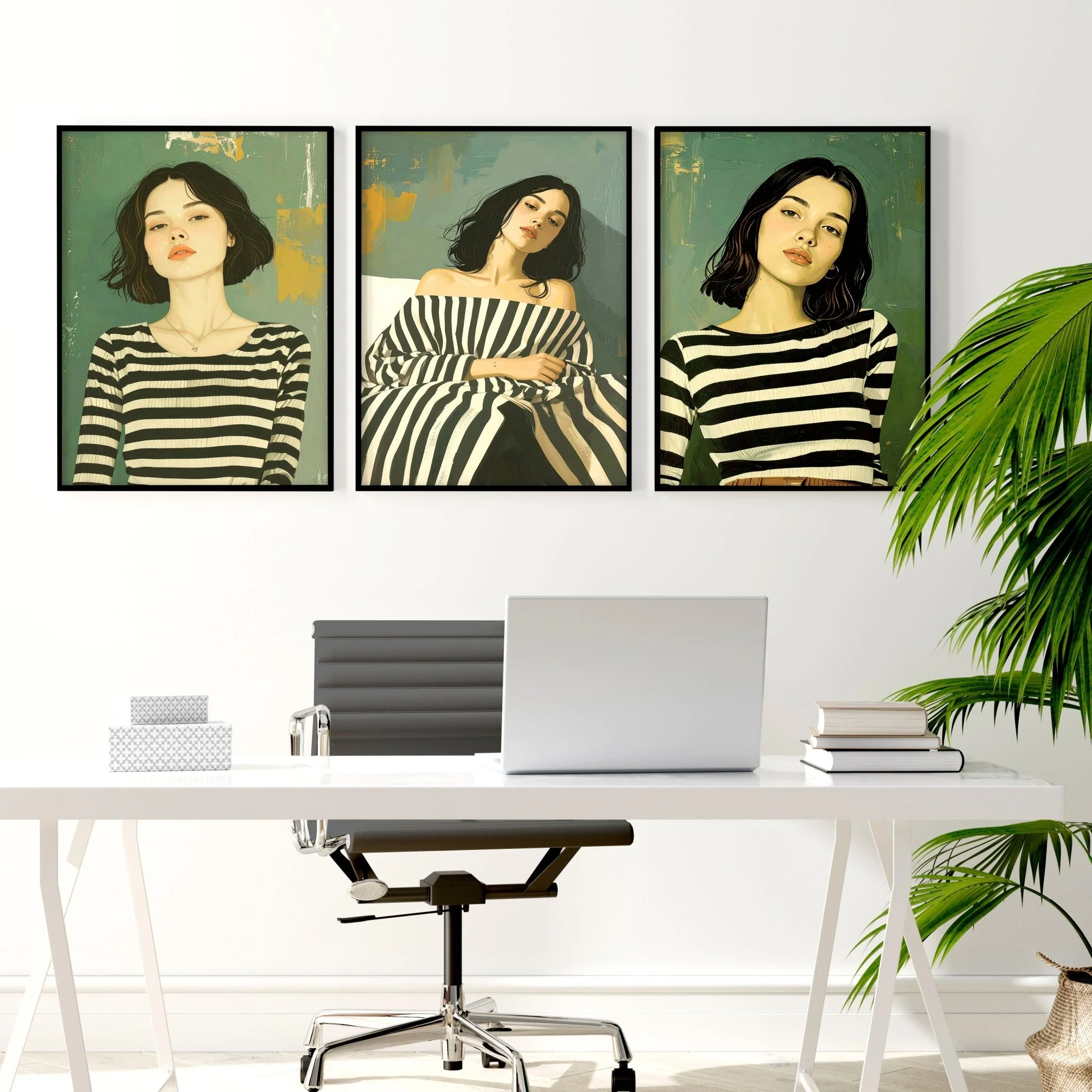 Large Picture Frames For Walls | Set of 3 Boho Women Wall art Prints - Image 8