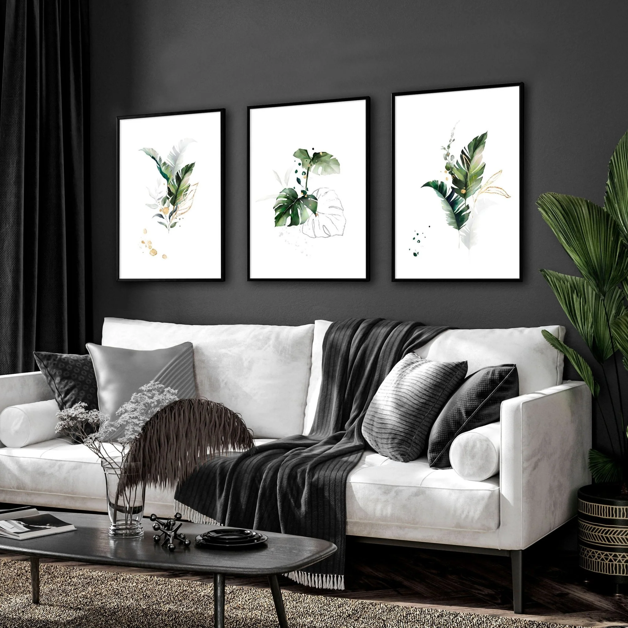 Large pictures for the living room | set of 3 framed wall art - Image 6