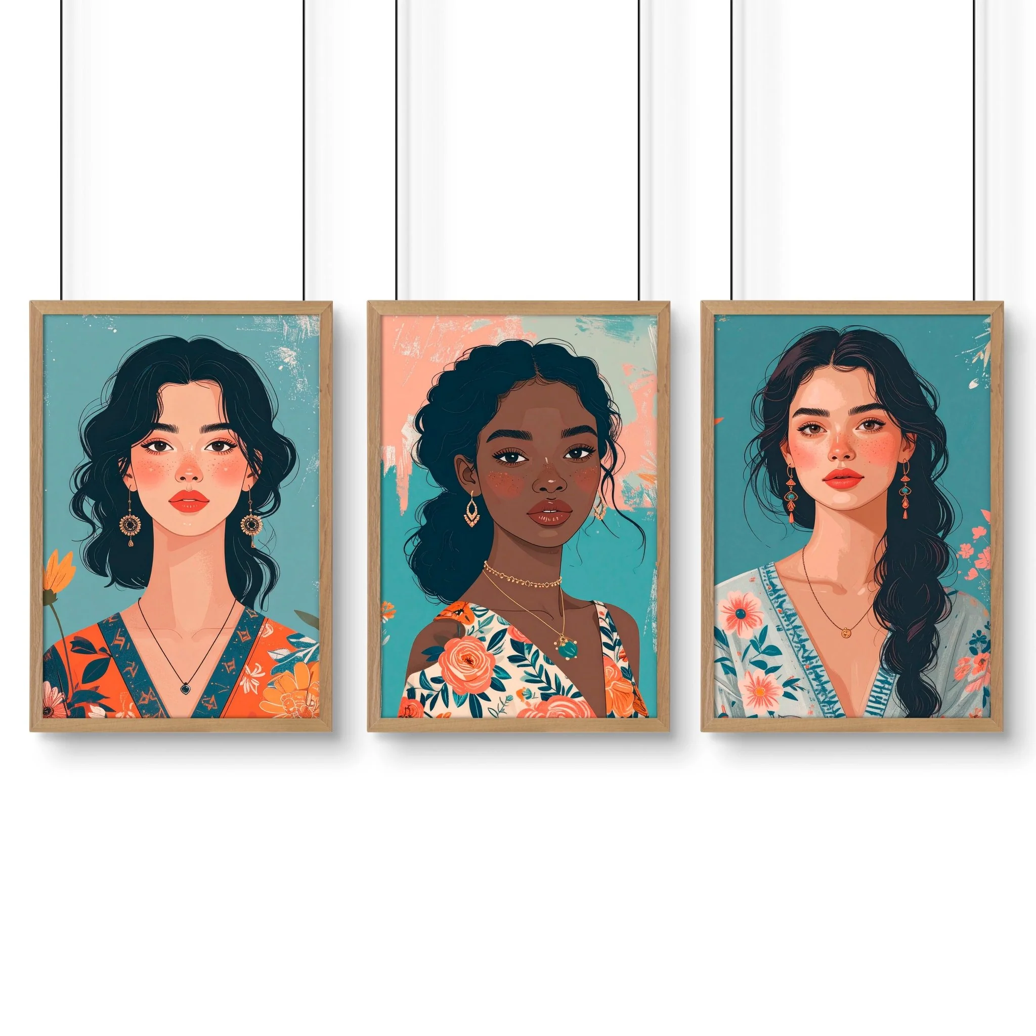 Large Pictures For Walls | Set of 3 Boho Women Wall art Prints - Image 12