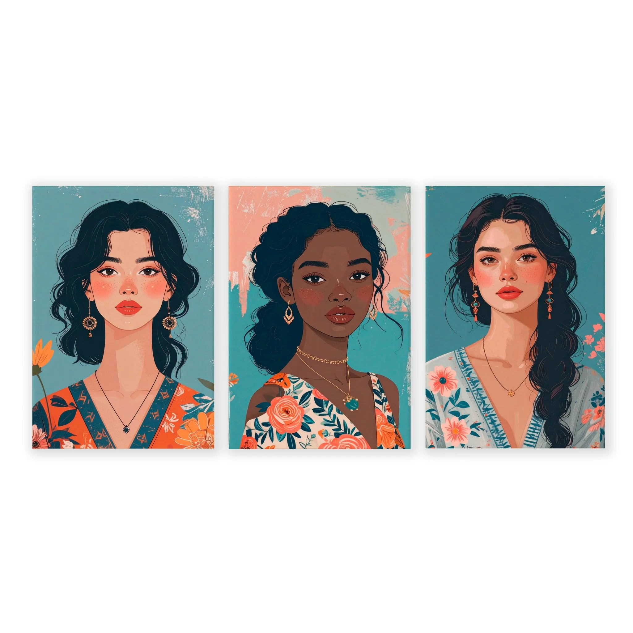 Large Pictures For Walls | Set of 3 Boho Women Wall art Prints - Image 14