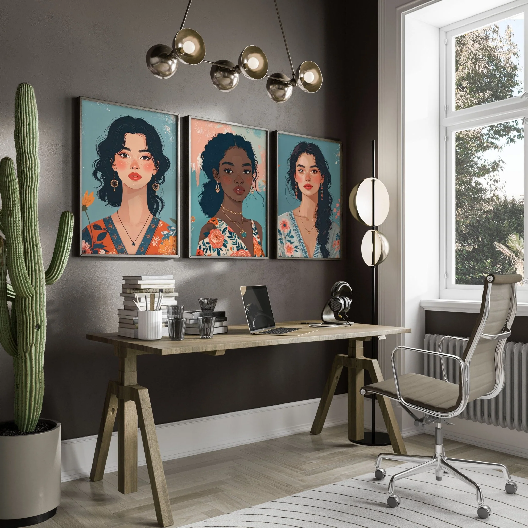 Large Pictures For Walls | Set of 3 Boho Women Wall art Prints - Image 3