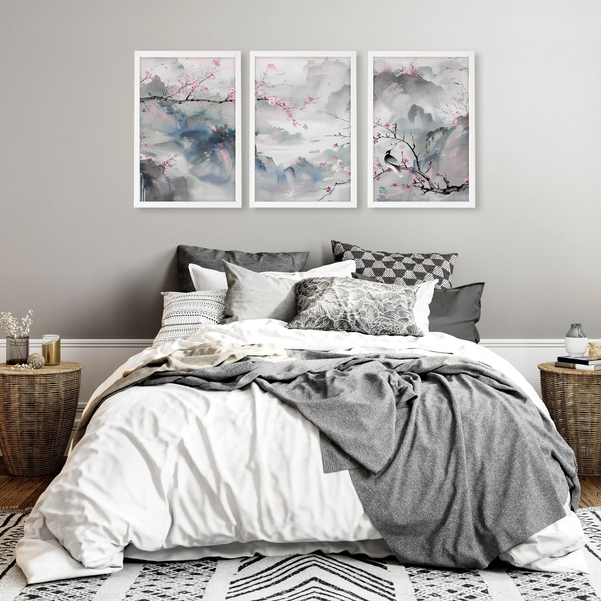 Large Print For Wall | Set of 3 Chinoiserie Wall art Prints - Image 2