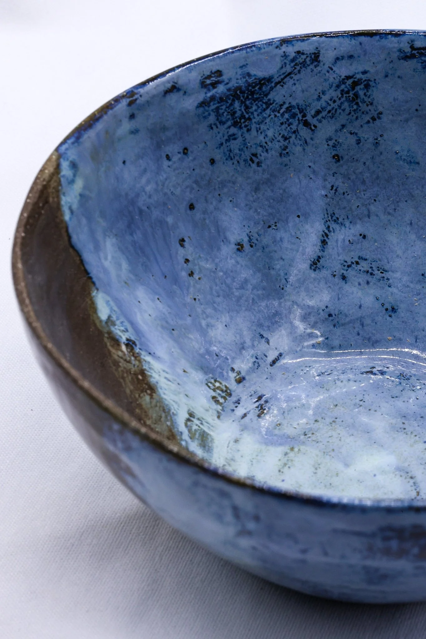 Large Smoked Grey Cold Aegean Fade Handmade Ceramic Stoneware Dinner Bowl - Image 4