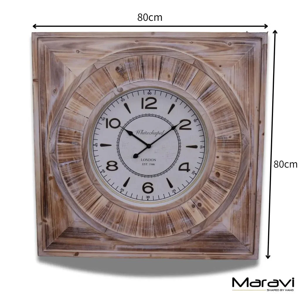 Large Square Wall Clock 80cm Antique Style - Image 7