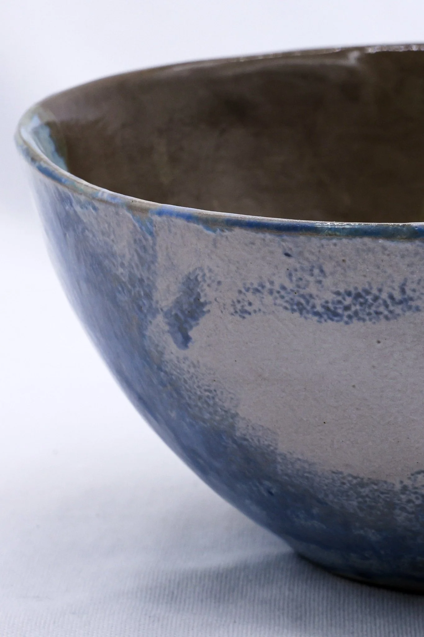 Large Stone Reef Blue Handmade Ceramic Stoneware Dinner Bowl - Image 2