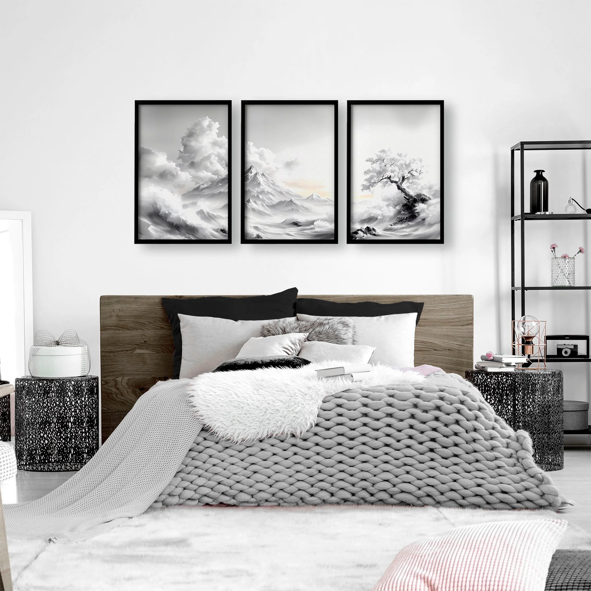 Large Wall Art Canvases | Set of 3 Asian Inspired Wall art Prints - Image 3