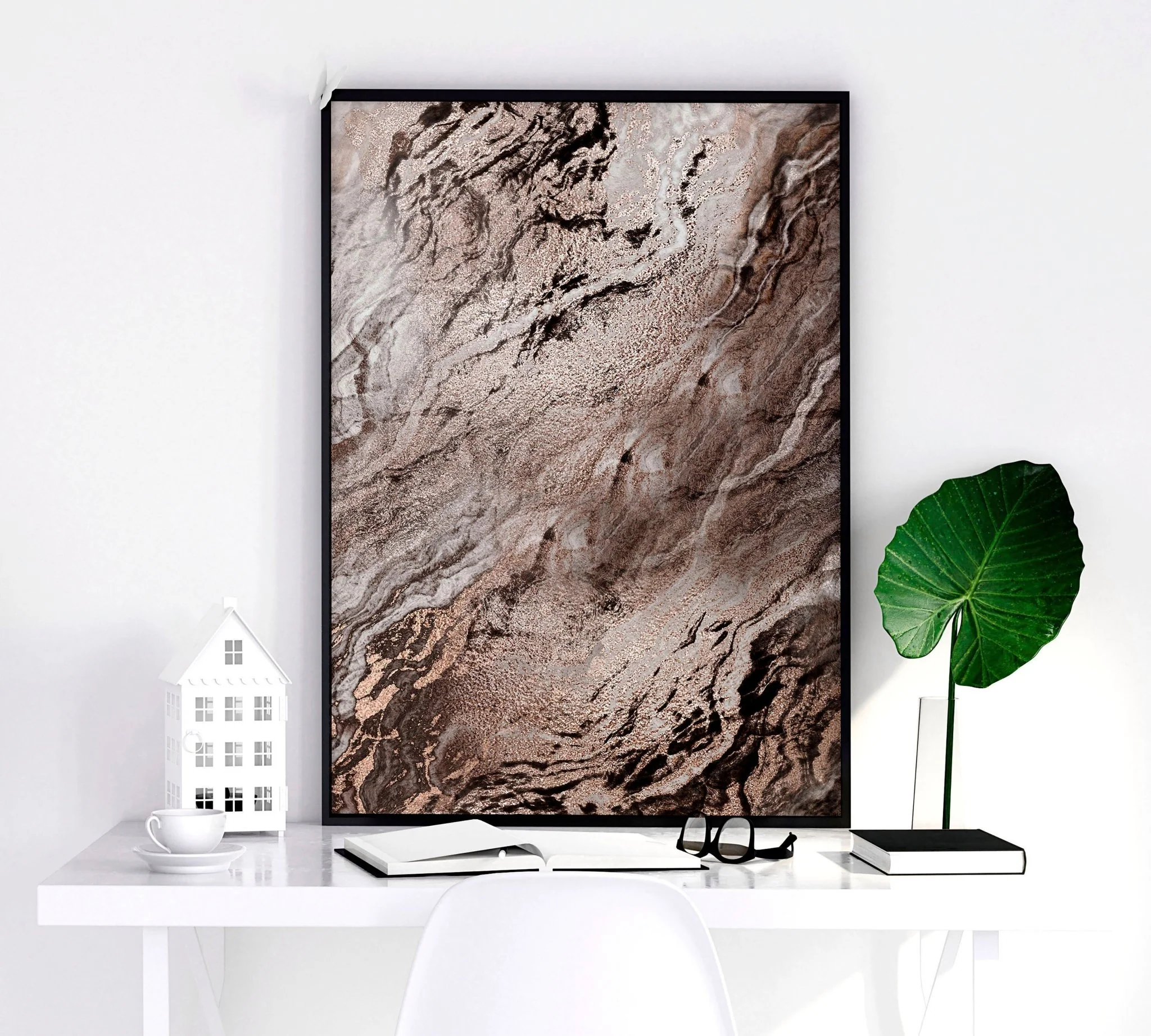 Large wall art living room | set of 3 Marble wall art prints - Image 5