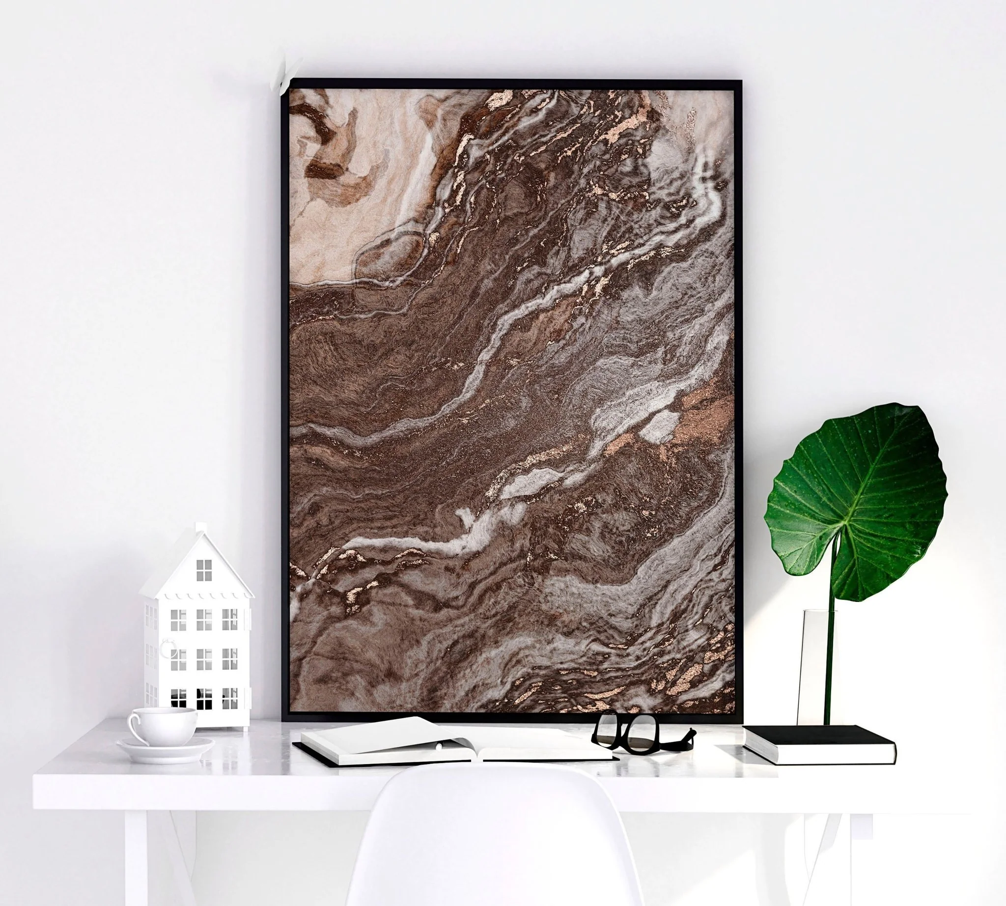 Large wall art living room | set of 3 Marble wall art prints - Image 6