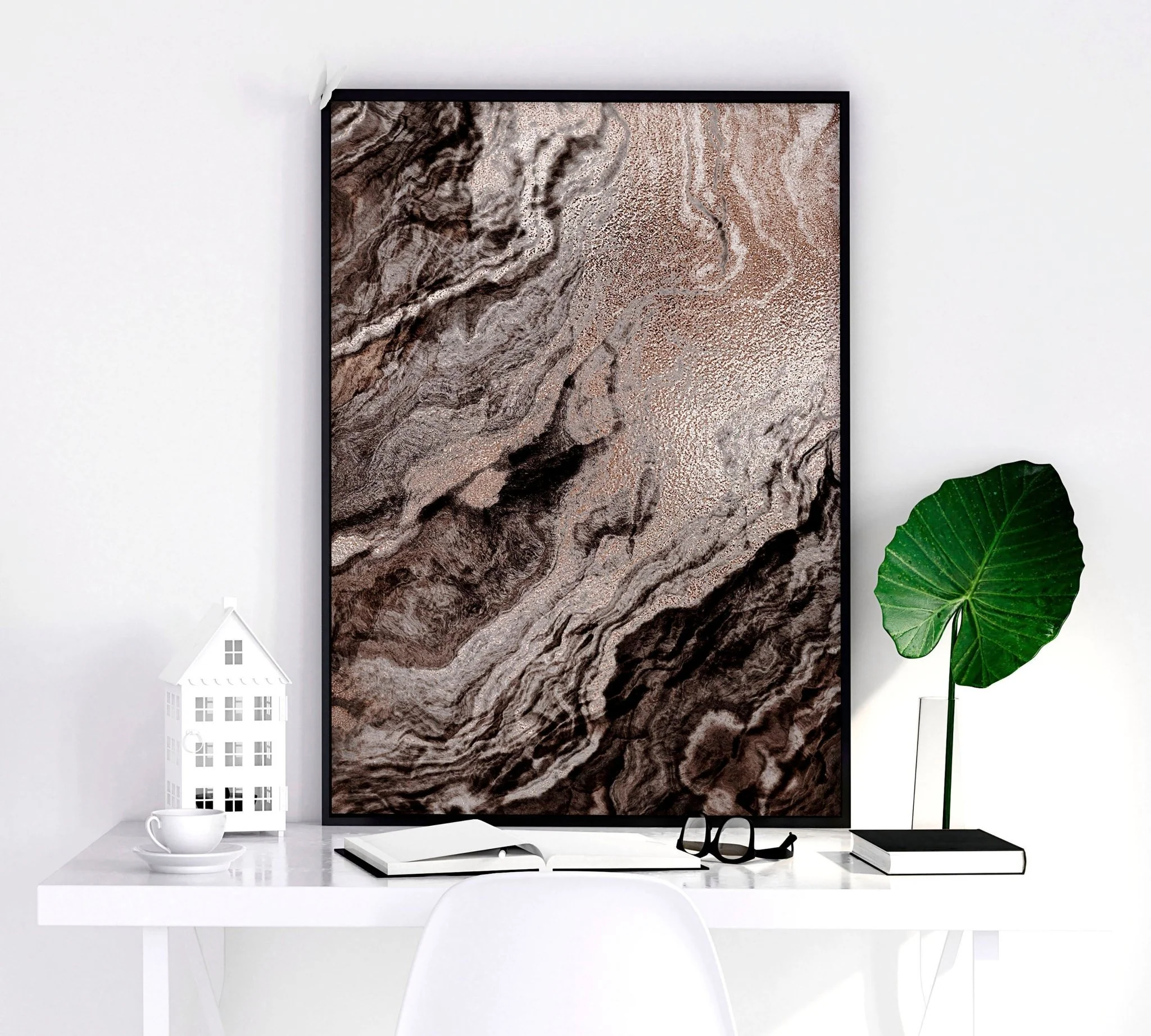 Large wall art living room | set of 3 Marble wall art prints - Image 7