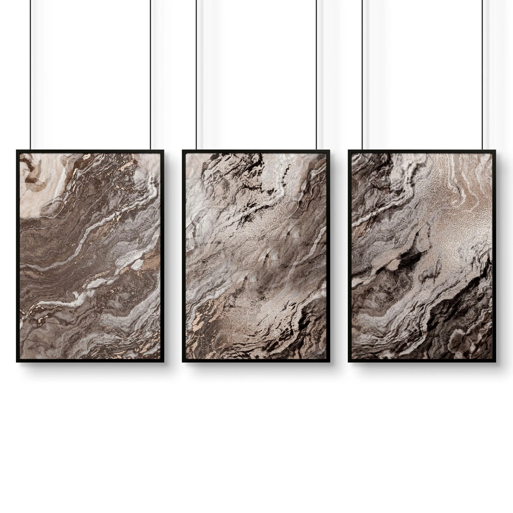 Large wall art living room | set of 3 Marble wall art prints - Image 9