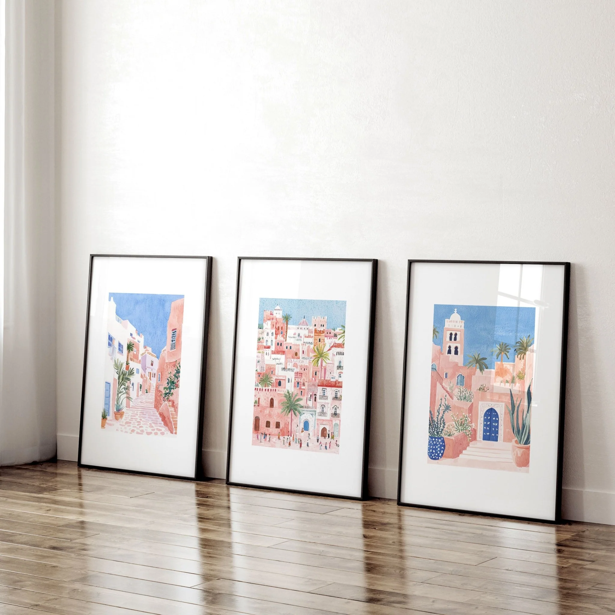 Large Wall Framed Art | Set of 3 Beach Decor Wall art Prints - Image 2