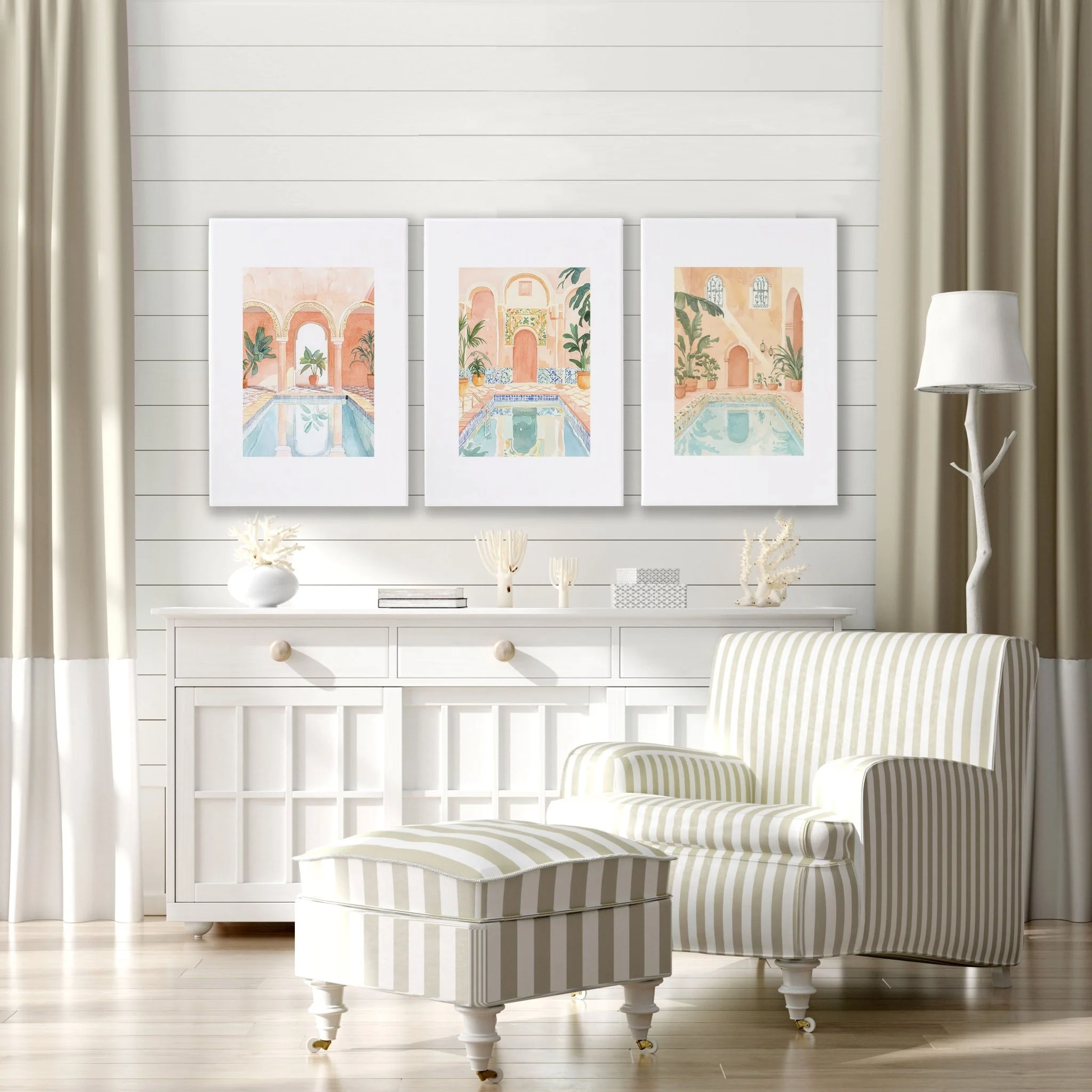 Large Wall Pictures For Living Room | Set of 3 Beach Decor Wall art Prints - Image 5
