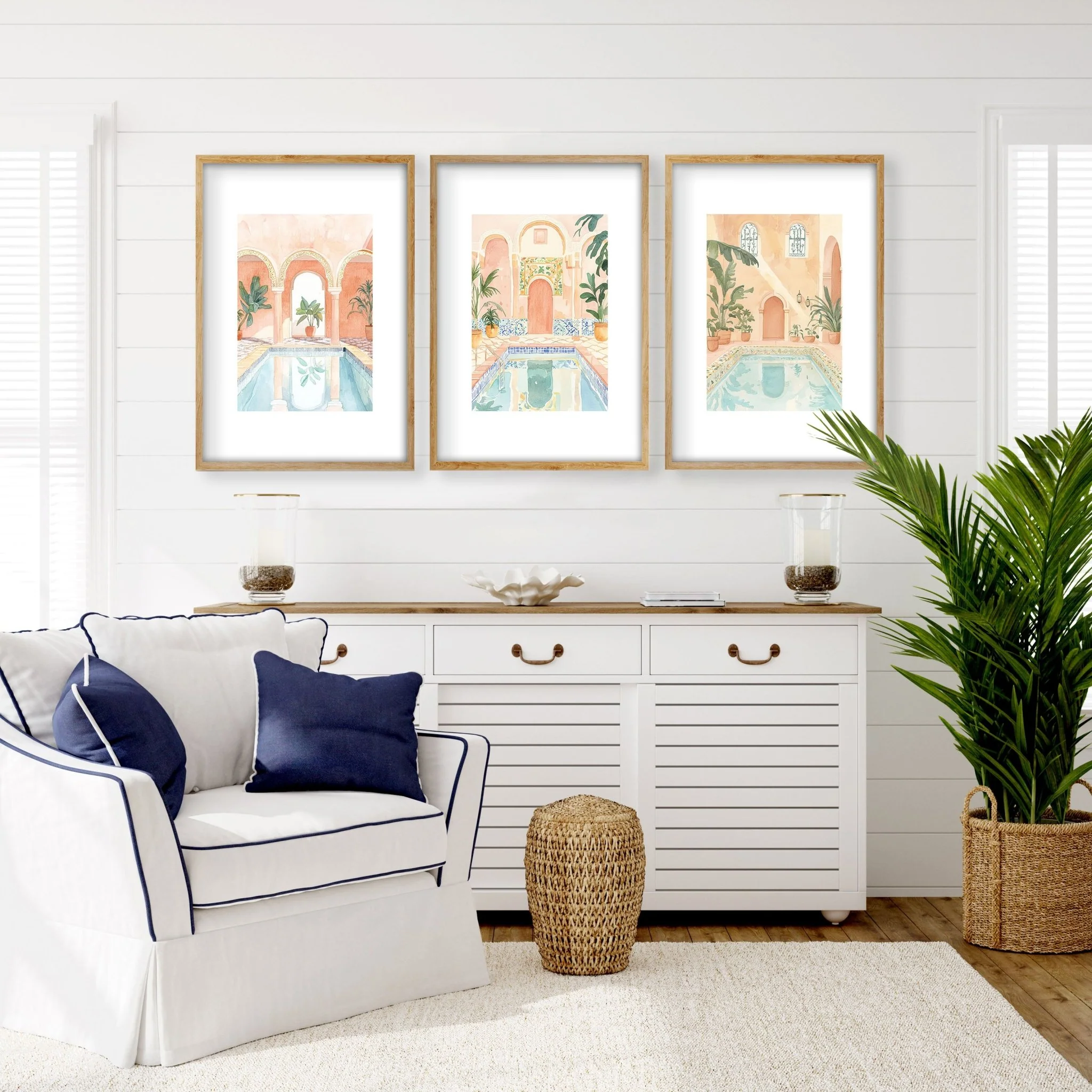 Large Wall Pictures For Living Room | Set of 3 Beach Decor Wall art Prints - Image 7