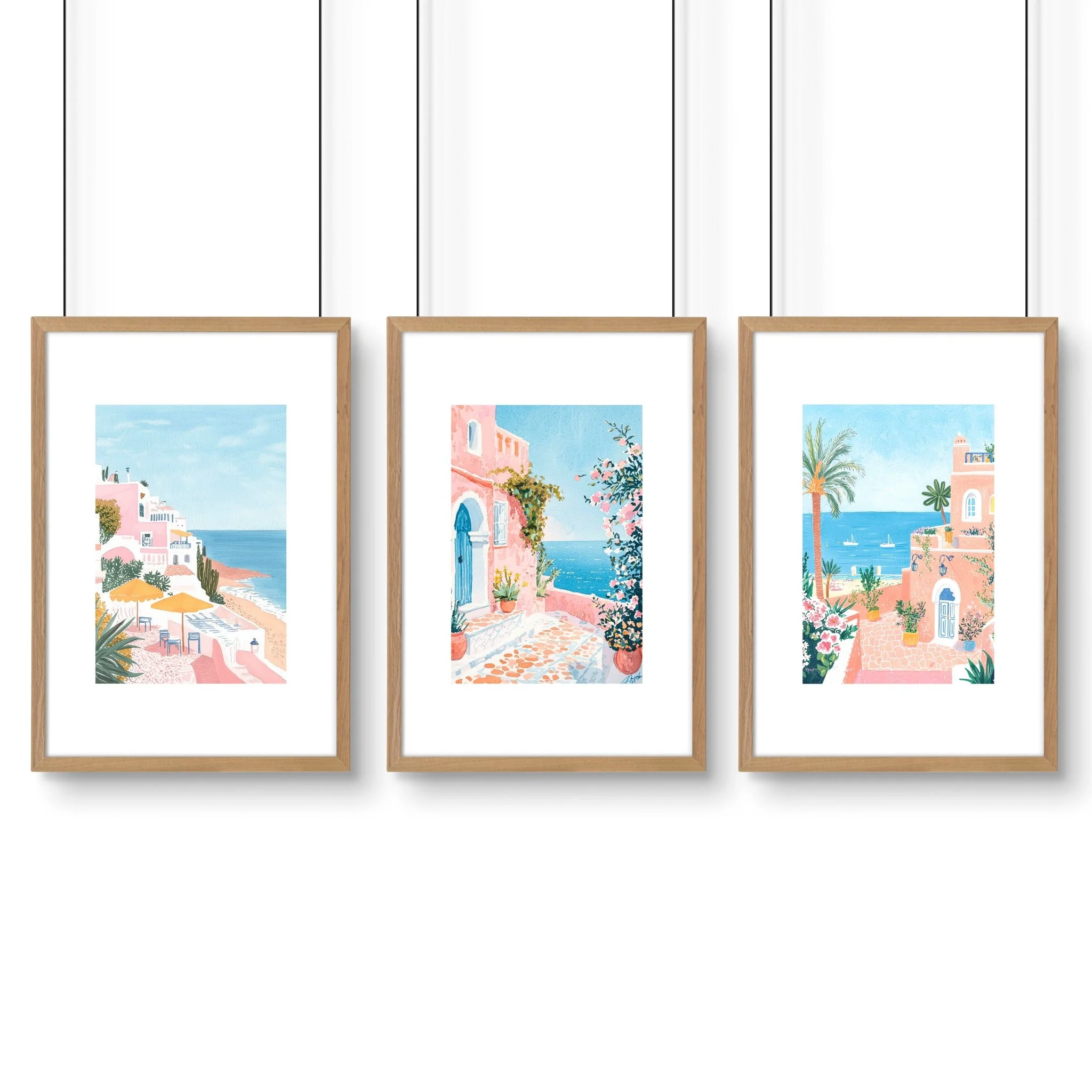 Large Wall Pictures Living Room | Set of 3 Beach Decor Wall art Prints - Image 14